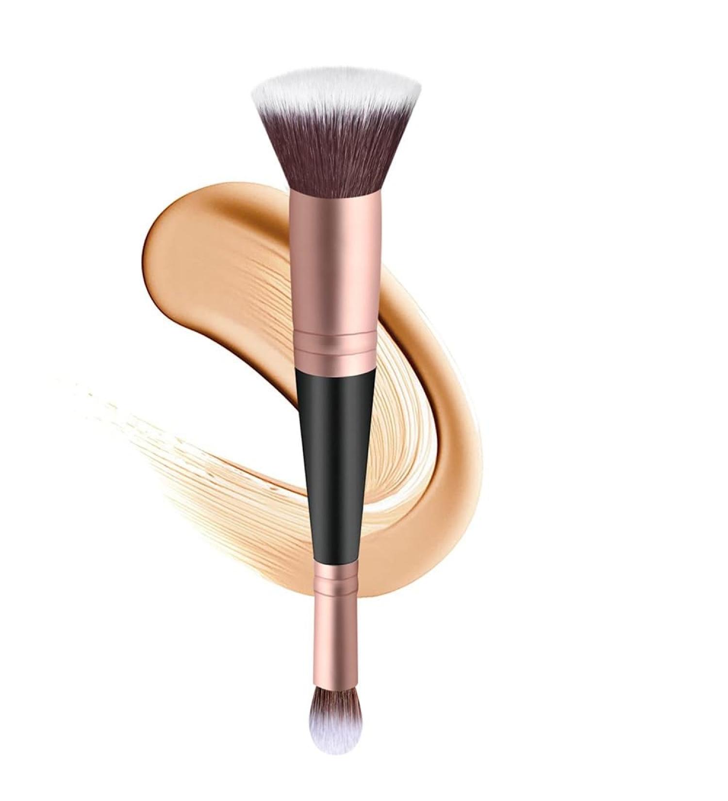 WMZWY Makeup Brushes Dual-ended Foundation Brush Concealer Brush for Any Look Premium Luxe Hair Rounded Flawless Brush Flawless Brush Ideal for Liquid Cream Powder Blending. (Rose gold) - Buy Online on GoSupps.com