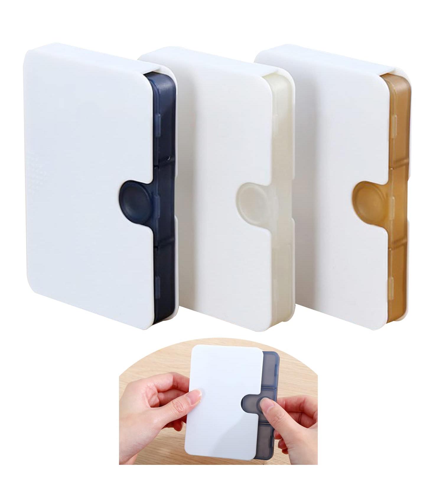 Portable Pill Organizer 6 Compartments - Travel Pill Case for Purse/Pocket - Small Pillbox Dispenser for Medicines & Supplements - 3 Count Pack - Buy Online on GoSupps.com