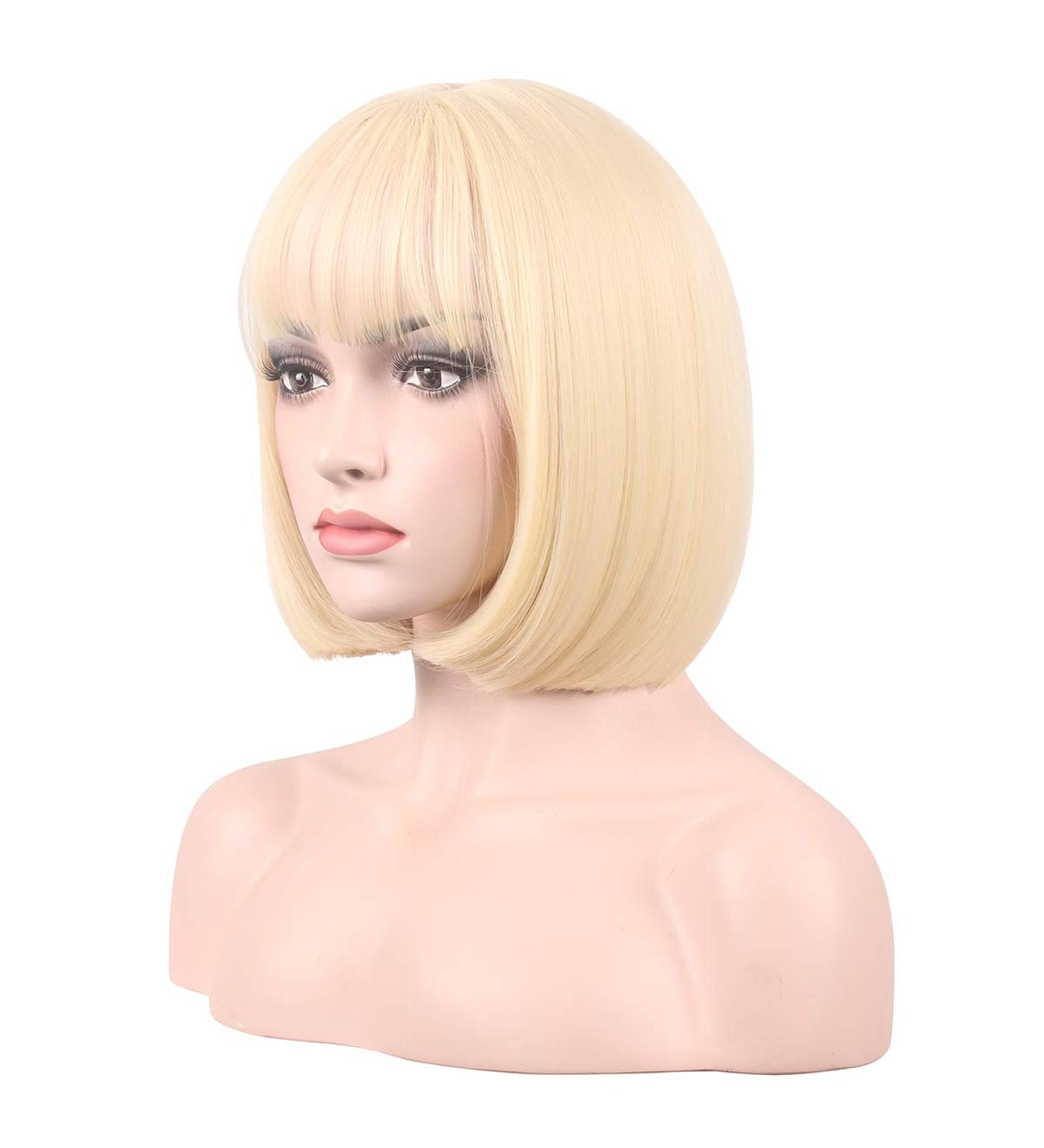 WildCos Short 12 Straight Synthetic Cosplay Wig - Blonde for Women - Buy Online on GoSupps.com
