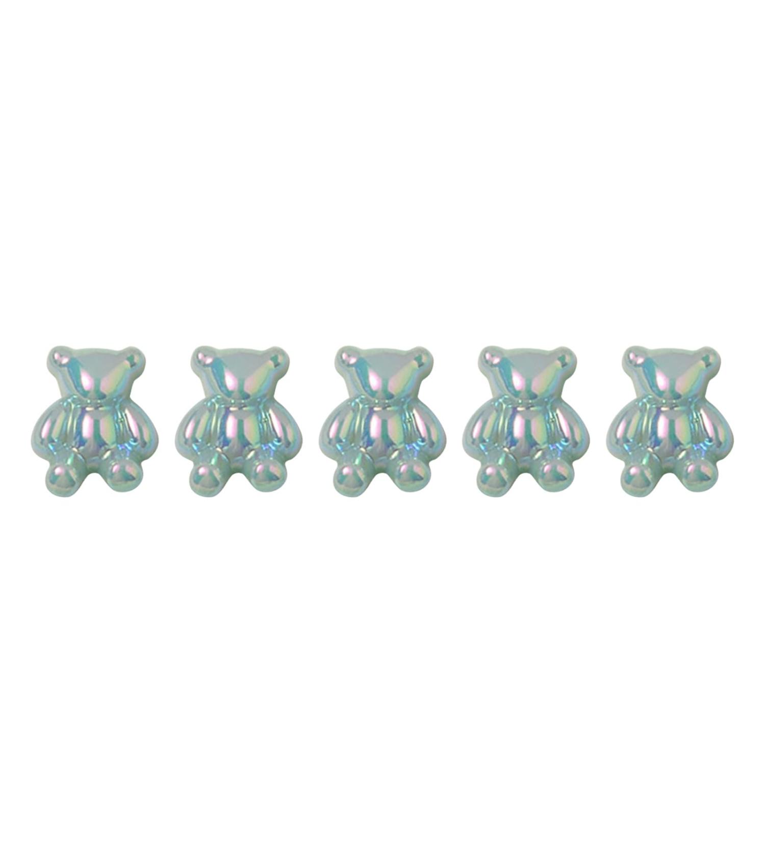 FEIlei 5PCS Cute Bear Nail Rhinestones Resin Bear Nail Gems Gummy Bear Nail Charms - Buy Online on GoSupps.com