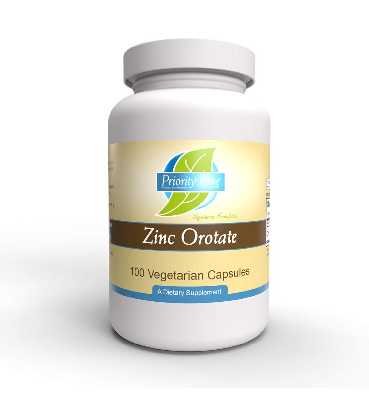 Priority One Vitamins Zinc Orotate 100 Vegetarian Capsules - Support Healthy Immune System - Buy Online on GoSupps.com