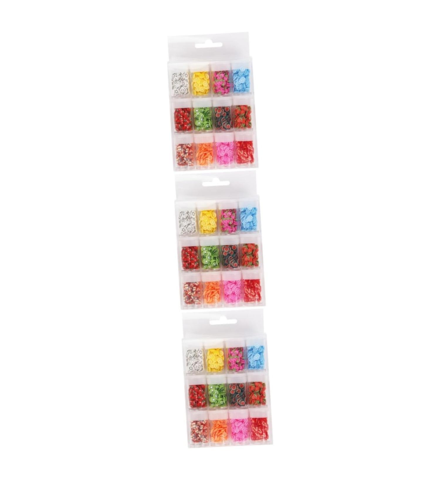 Healeved 36 Boxes Nail Art Accessories Resin Charms Slices Polymer Clay Spacer Beads 3D Slice Fruits Phone Shell Charms Resin Making Charms Nail Art Slices Manual Decorations Soft Pottery 14.2X8.8X2.5CMx3pcs Assorted Colorx3pcs - Buy Online on GoSupps.com