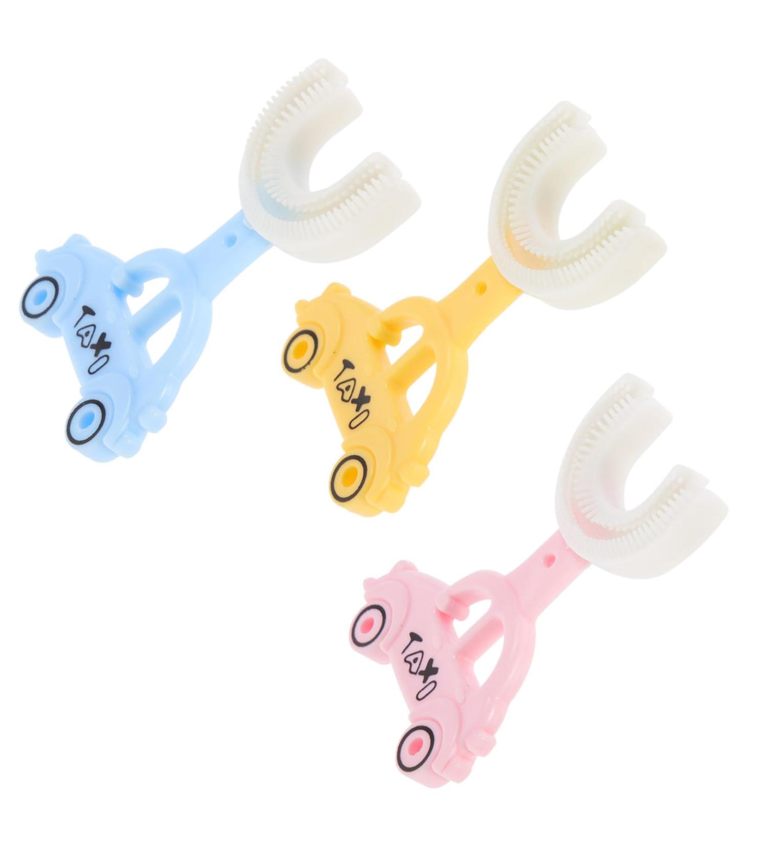 Plafope 3-Piece Silicone Children's Toothbrush Set - Manual Brush for Effective Mouth Cleaning - Buy Online on GoSupps.com