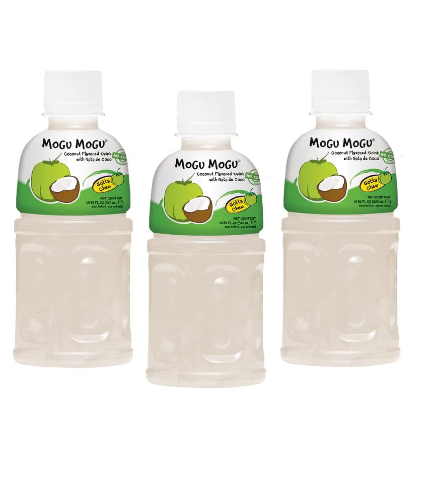 Mogu Mogu Mogu Cocco Coconut Pack of 3 tasty coconut drinks with disposable PET bottle Nata de Coco 320 ml - Buy Online on GoSupps.com