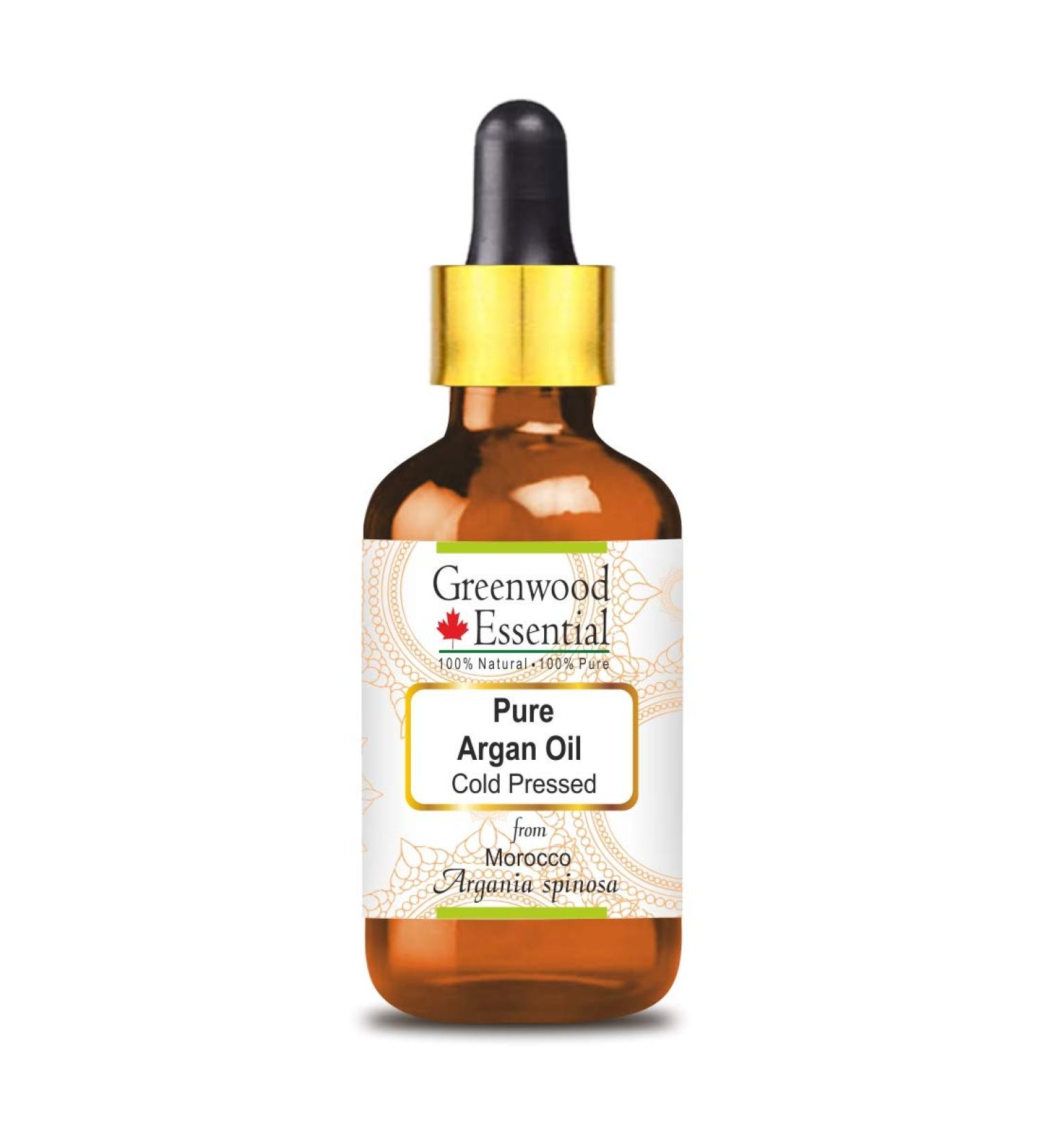 Greenwood Essential Natural Argan Oil (Moroccan) 10ml - Cold-Pressed Therapeutic Quality with Glass Dripper | Argania Spinosa - Buy Online on GoSupps.com