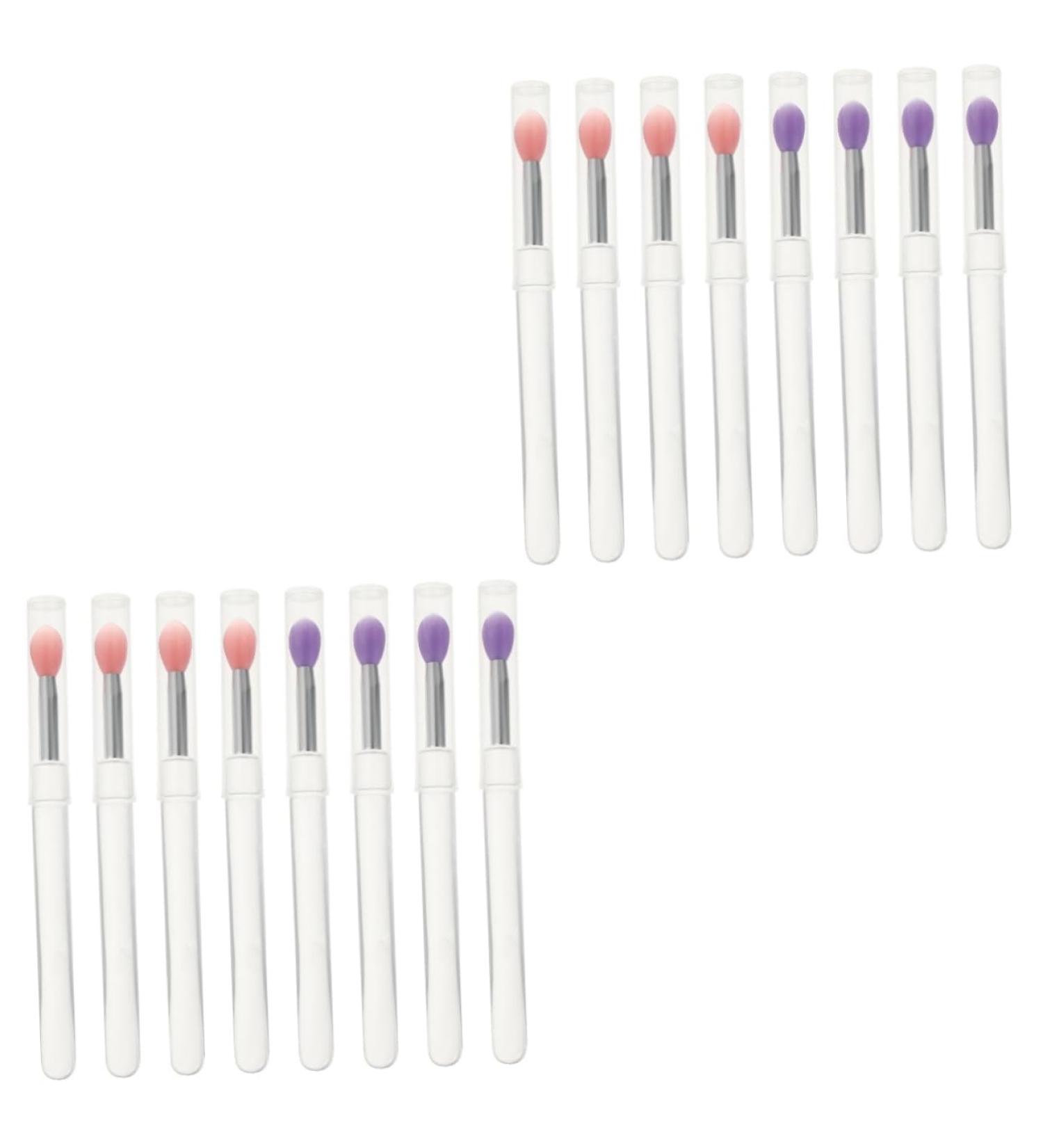 Baluue 16 Pcs Silicone Lip Brush Eyeshadow Brush Makeup Lipstick Lip Brush with Lid Bunny Ear Pearl Clip Pp - Buy Online on GoSupps.com