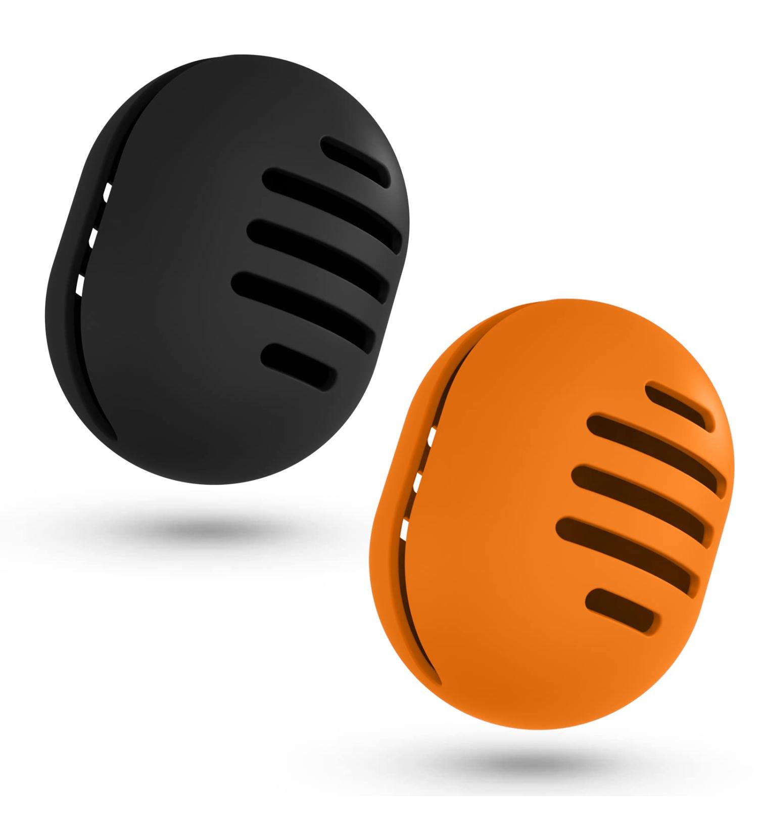 Fauxomor Makeup Sponge Holder - 2 Pack Breathable Silicone Beauty Blender Travel Bag for All Sizes - Sustainable Portable Cosmetics Tool - Black & Orange - Buy Online on GoSupps.com