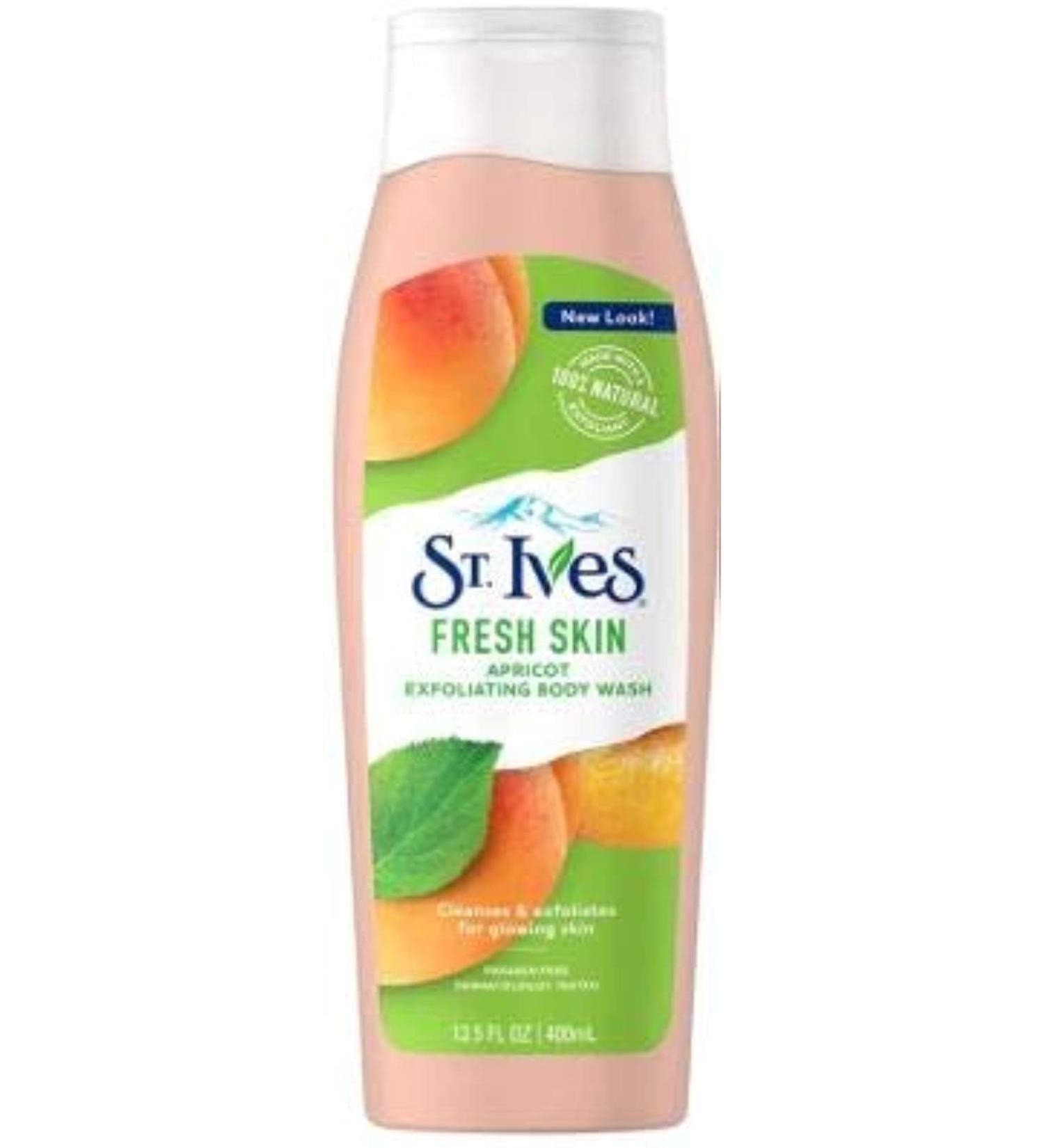 ST IVES Exfoliating Apricot Moisturizing Body Wash 400ml-Gently Exfoliates Away Dull  Dry Skin As It Cleans