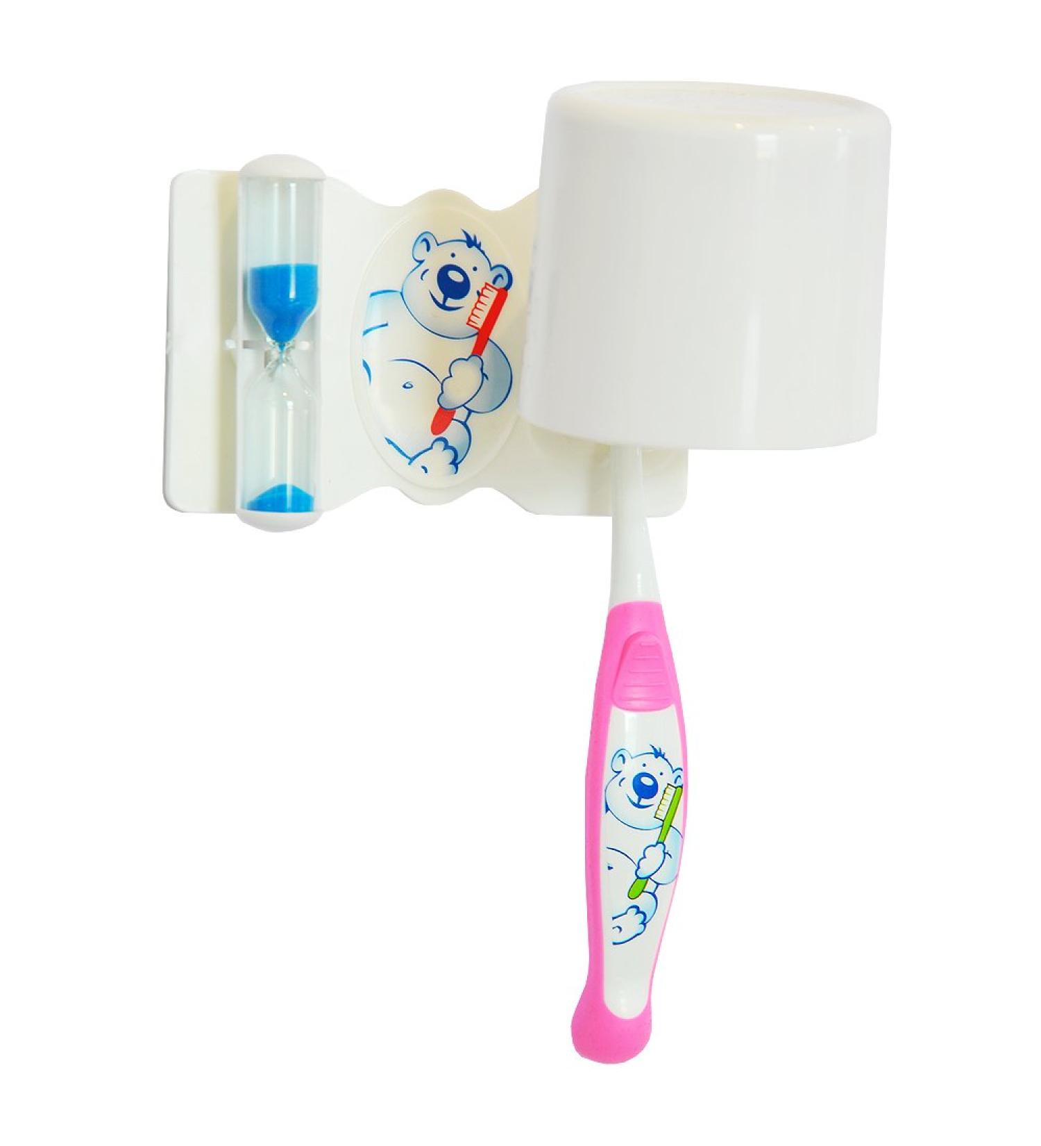 Dental Set for Kids - Complete Bear Baby Otto in Pink | Toothbrush Timer & Holder Included - Buy Online on GoSupps.com