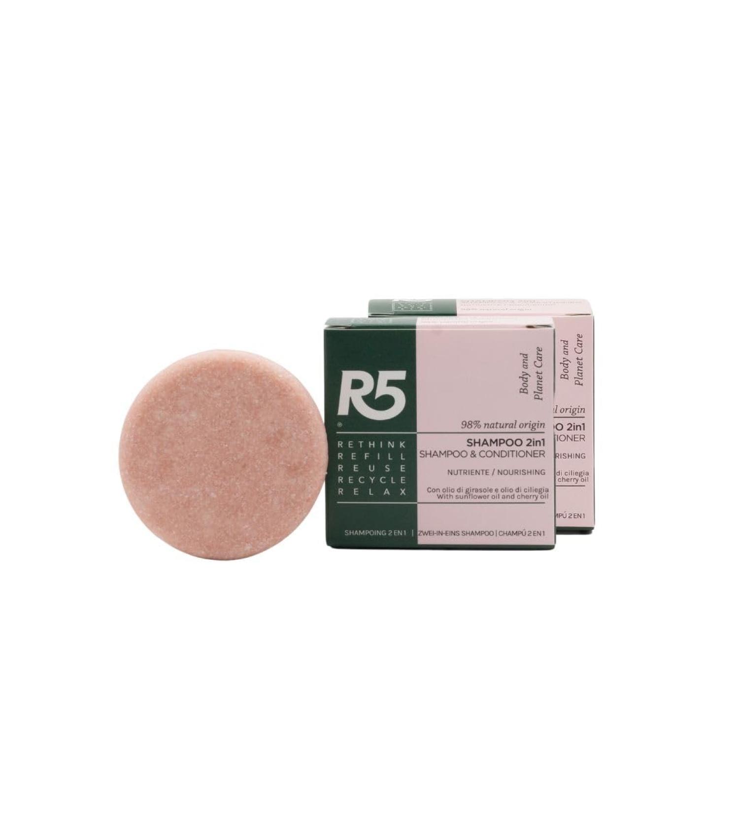 R5-2 x 2in1 Shampoo with Conditioner - 98% natural ingredients with cherry and sunflower oil