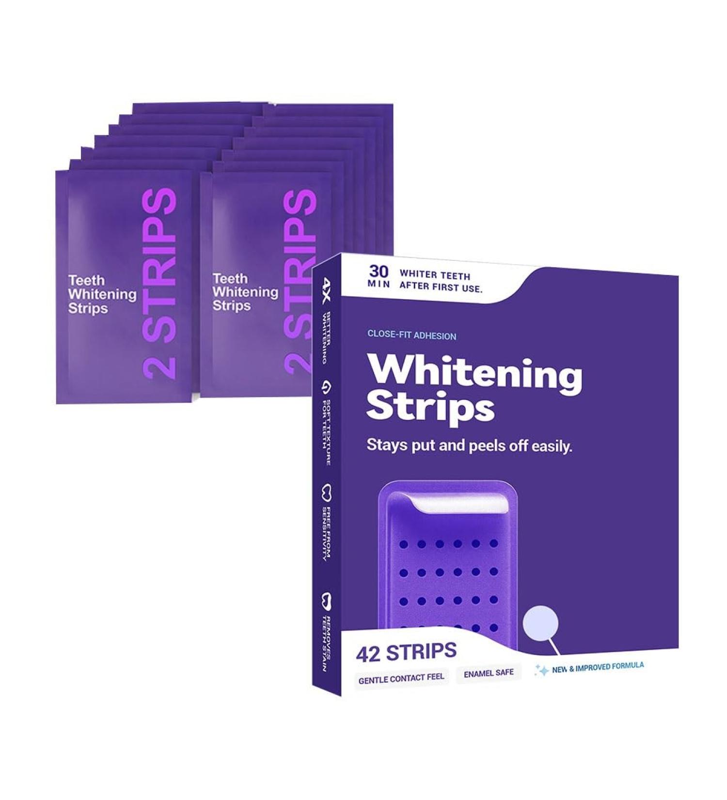 Purple Teeth Strips - Improves Tooth Appearance Daily Care 30-Min Easy Use Comfortable Wear(1pcs) 1 Count (Pack of 1) - Buy Online on GoSupps.com