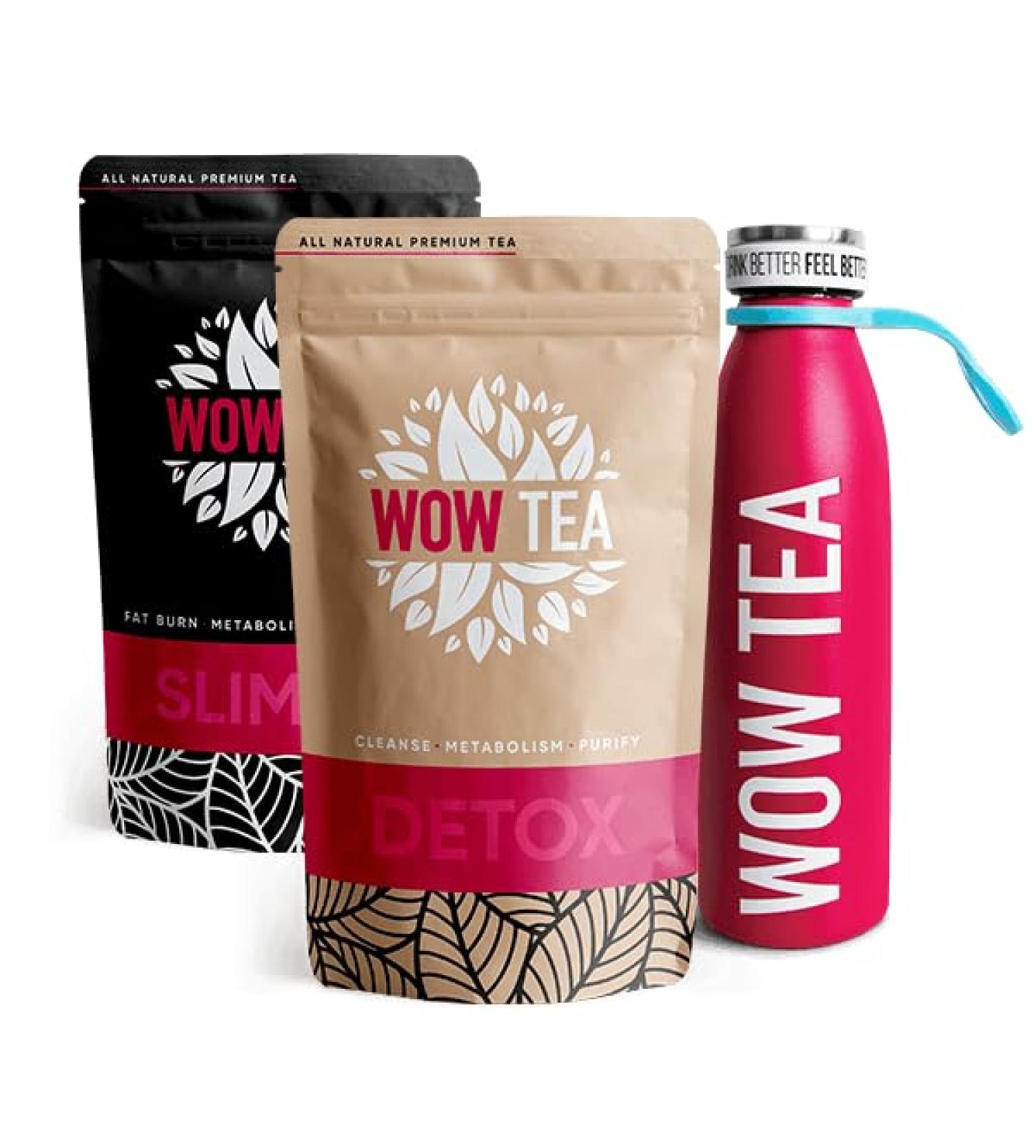  WOW TEA WOW TEA: BioFit Active SlimFit Detox Tea & Thermos Box - Pink 150g - Buy Online on GoSupps.com