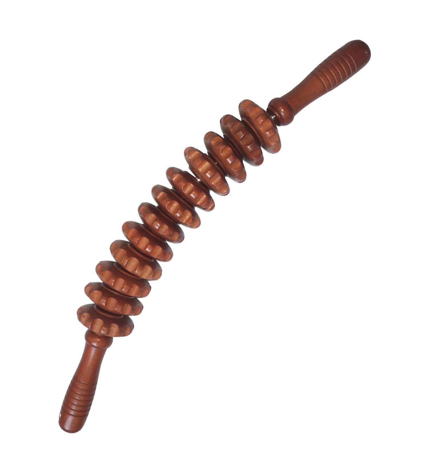 Alouweekuky Wood Massage Roller | Curved Fascia Rod for Muscle Relaxation & Anti-Cellulite - International Shipping Available - Buy Online on GoSupps.com