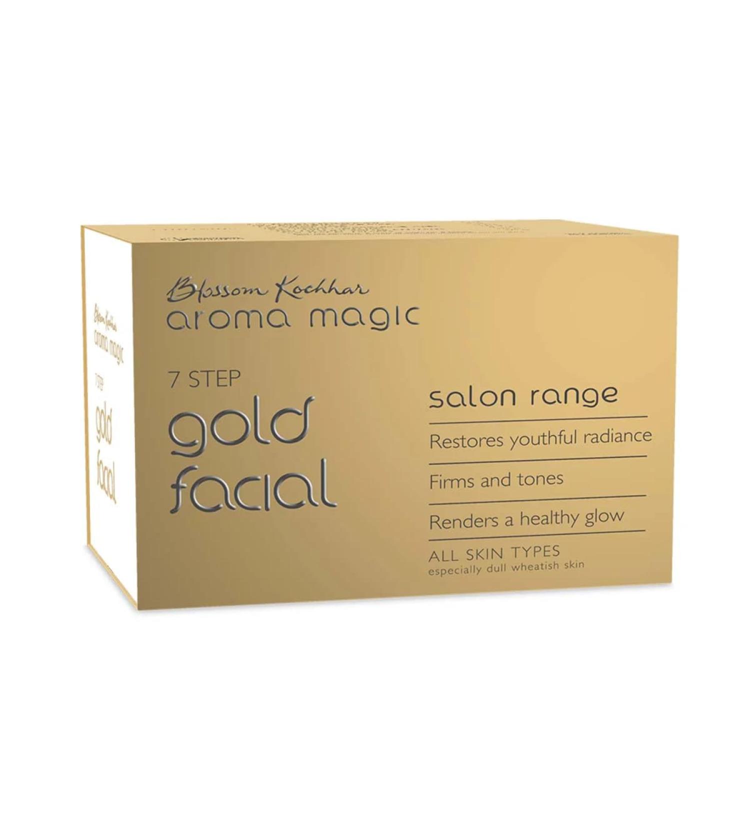 Aroma Magic Gold Facial Kit - 7 Steps Multi-Use Skincare Set for Firming & Toning | Enhance Dull Skin for Youthful Glow | All Skin Types - Buy Online on GoSupps.com