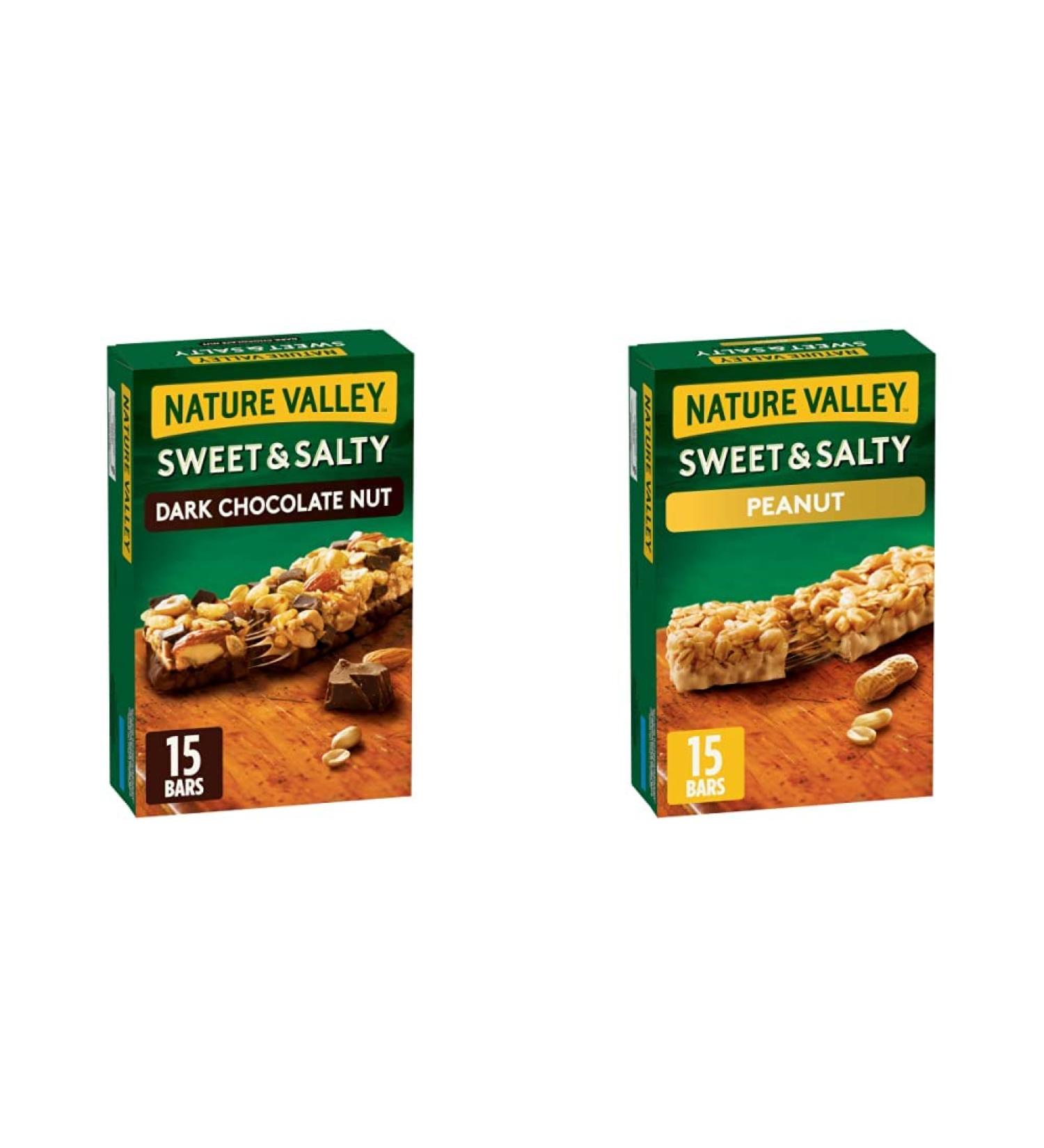 Nature Valley Sweet & Salty Dark Chocolate Nut Granola Bars 15 Count & Sweet & Salty Peanut Granola Bars 15 Count - Buy Online on GoSupps.com