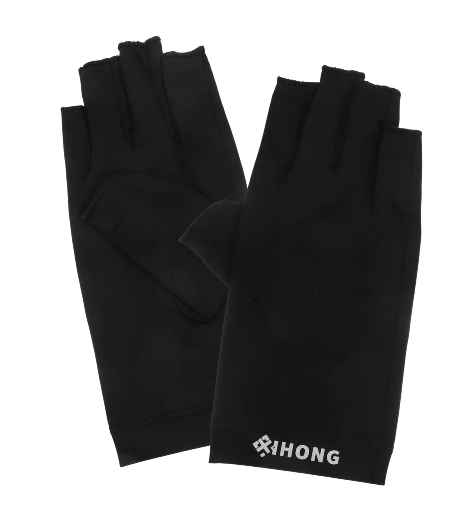 Mikinona 1 Pair UV Gloves UV Protection Gloves Nail Molding Gel Womens Gloves Fingerless Manicure Gloves Nail Art Skin Care Supply Fingerless Gloves Women's Fabric Nail Polish Anti-Black 19.5x8cm - Buy Online on GoSupps.com