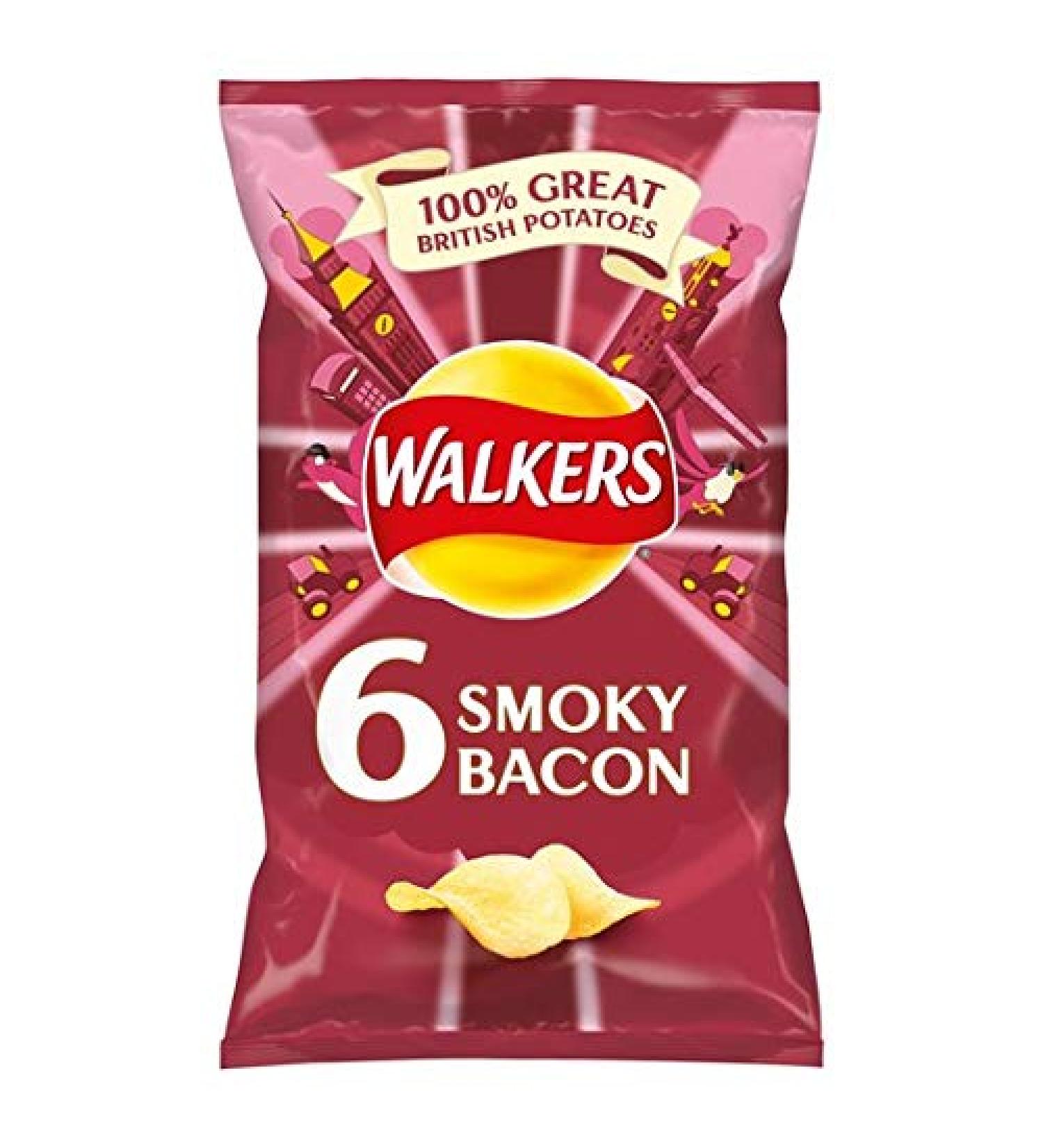 Walkers Smoky Bacon Crisps 6 X 25G by Walkers