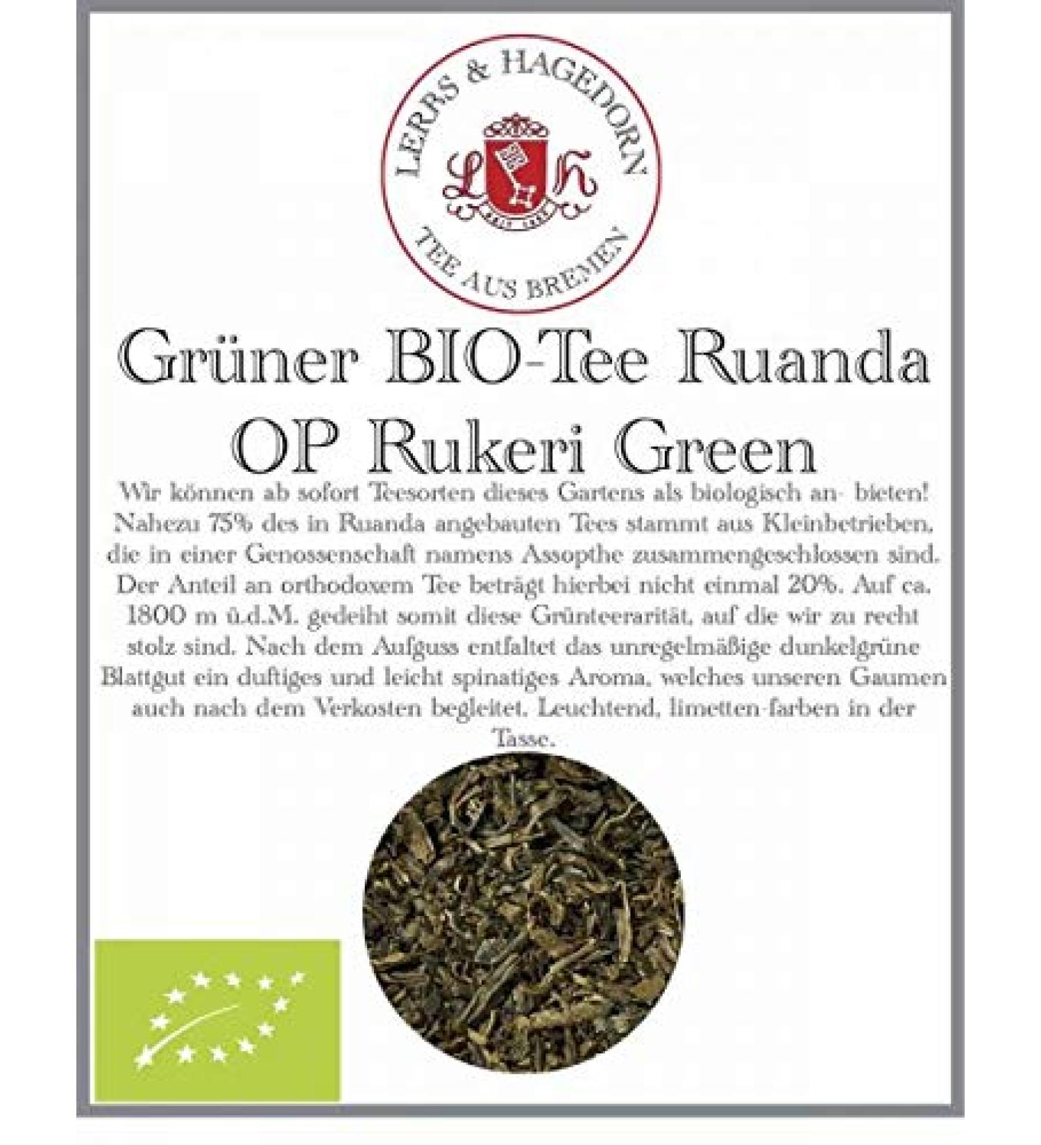  Lerbs & Hagedorn Organic green tea Ruanda OP Rukeri Green 1 kg - Buy Online on GoSupps.com