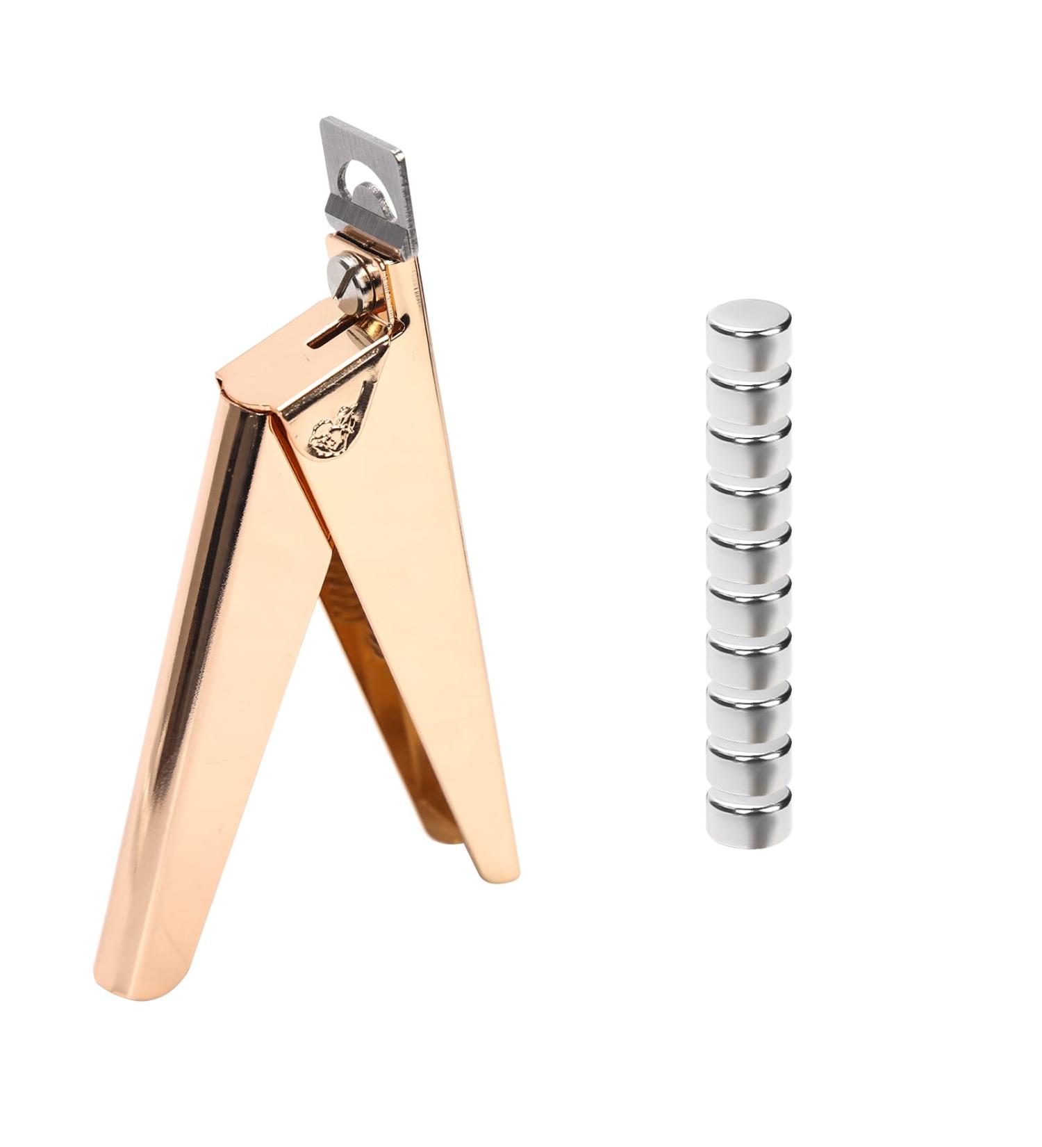 Acrylic False Nail Clippers with Magnets Adjustable Acrylic Nail Cutter Tool with 10 Length Measurement Magnets Fake Nail Trimmer Extension Clipper for Manicure Salon Home - Buy Online on GoSupps.com