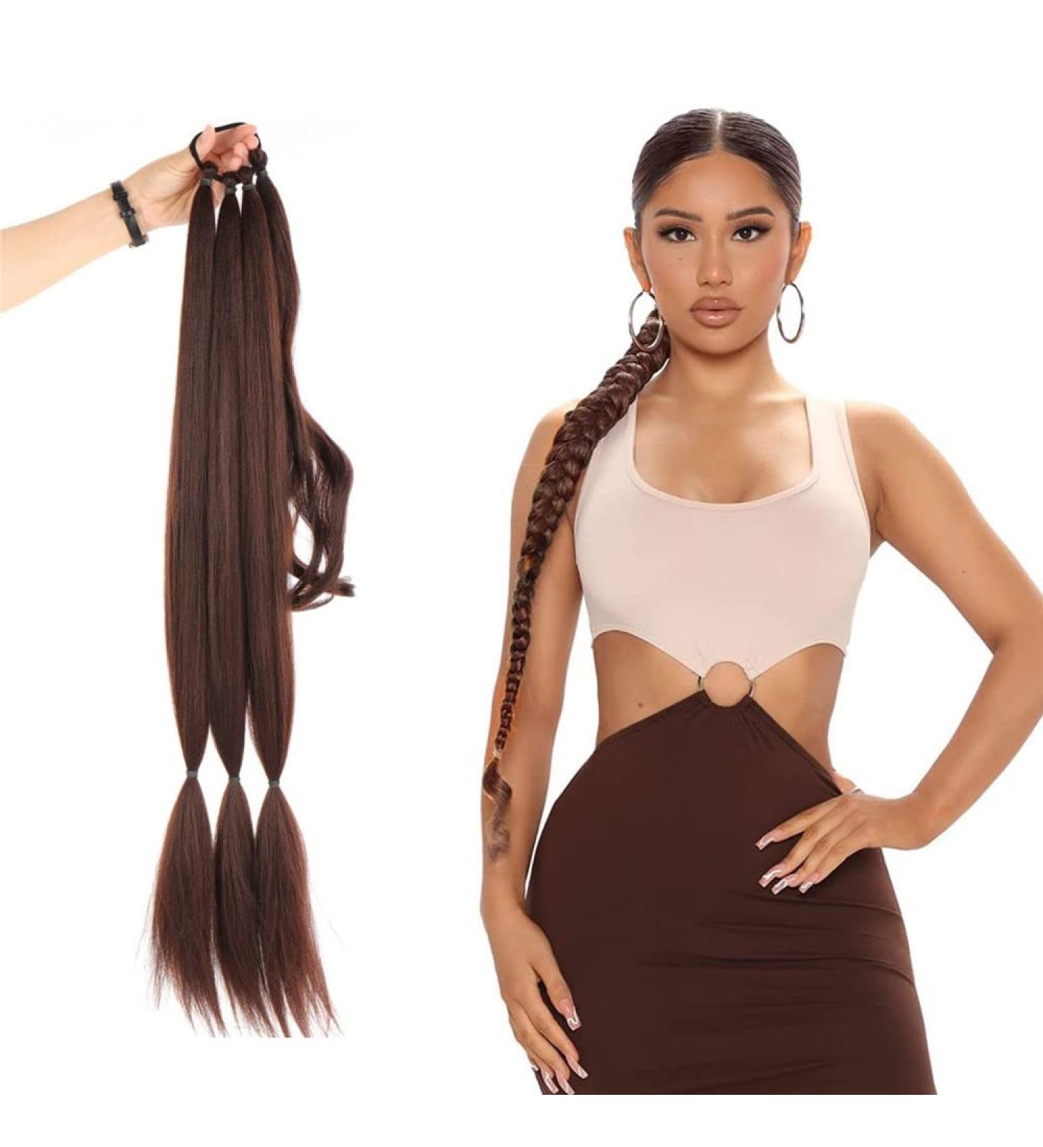 32" Long Braid Ponytail Hair extensions Wrap Around Ponytail Hair Pieces Drawstring Ponytail Clip In Braiding Pony Hairpiece for women girls (2/33 32INCH/80cm) 32INCH/80cm 2/33 - Buy Online on GoSupps.com