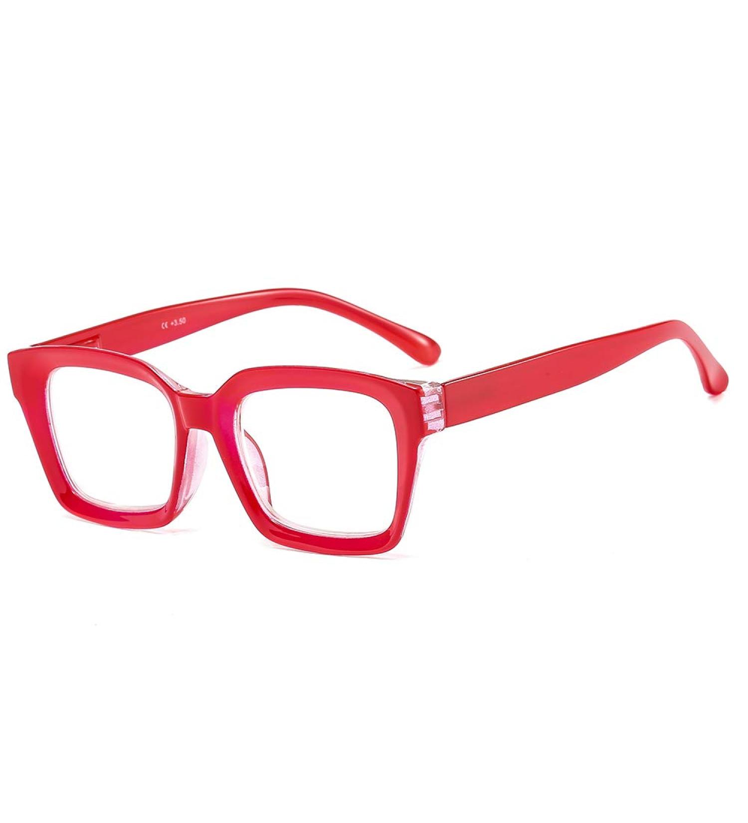 Suertree Oversized Square Reading Glasses for Women and Men - Red 3.5X Magnification - Buy Online on GoSupps.com