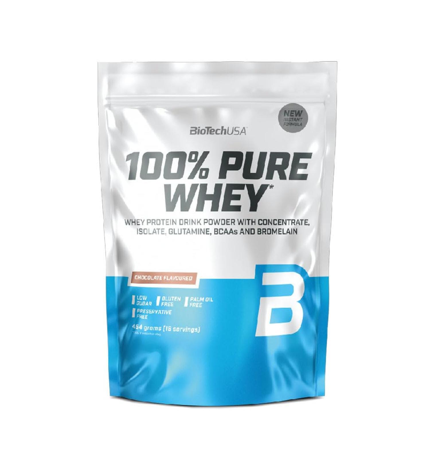 Biotech USA BioTechUSA 100 Pure Whey Chocolate 454g - Buy Online on GoSupps.com