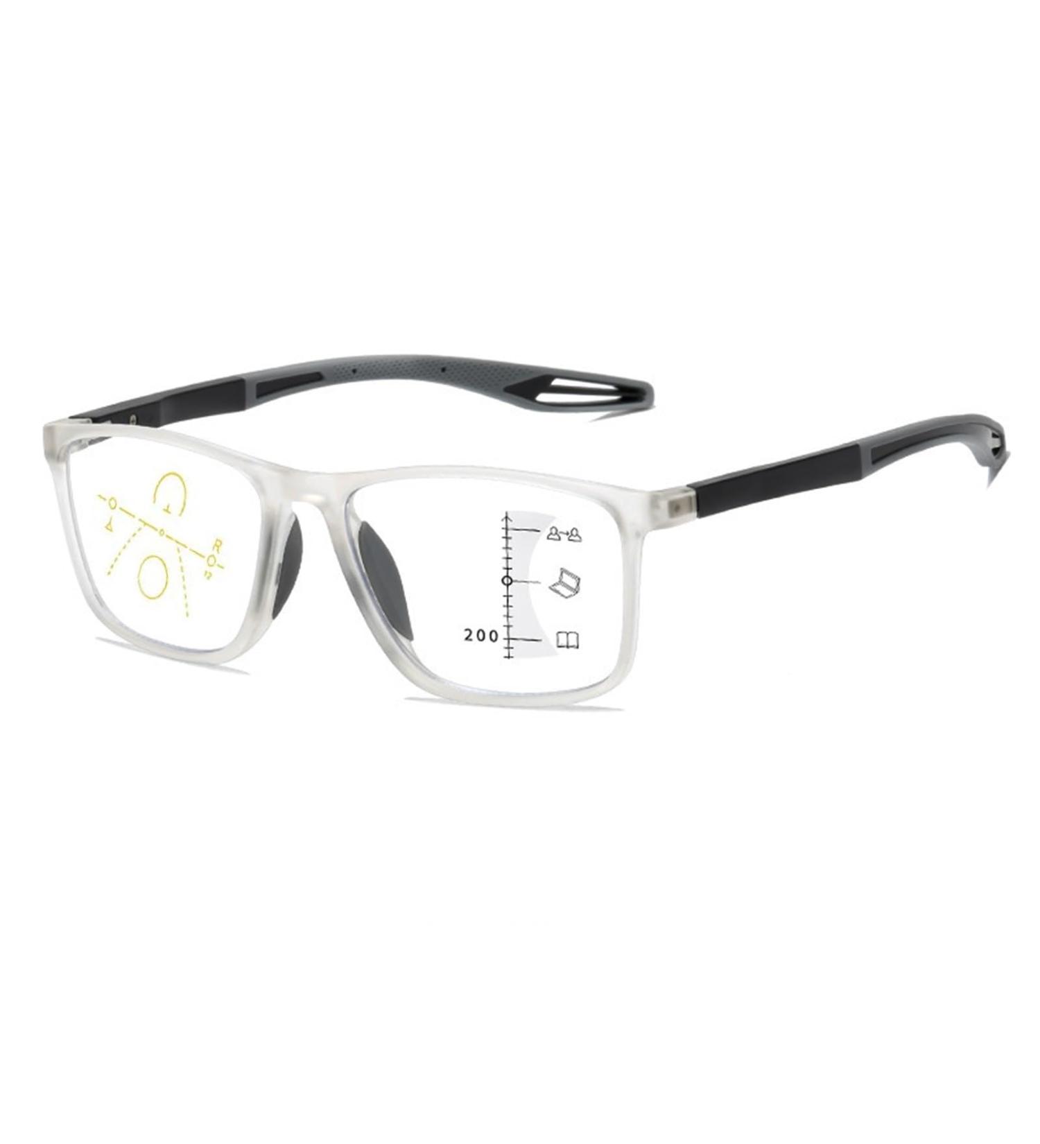 TR90 Flexible Blue Light Blocking Reading Glasses Progressive Multifocus Computer Readers Anti Glare Glasses(Couleur:Clear Grandeur:0.0X) - Buy Online on GoSupps.com