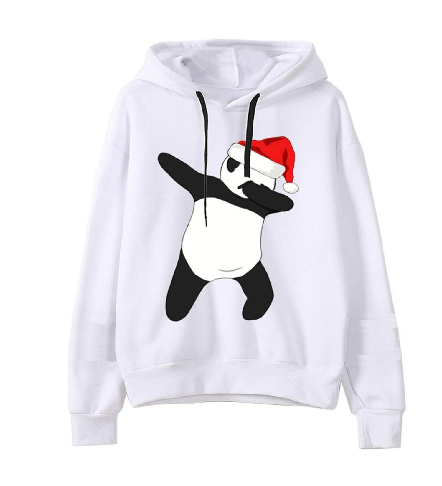 Bigfanshu Women's Dresses Christmas Print Hooded Long Sleeves Sweatshirt Pullover Tops Shirt - Buy Online on GoSupps.com