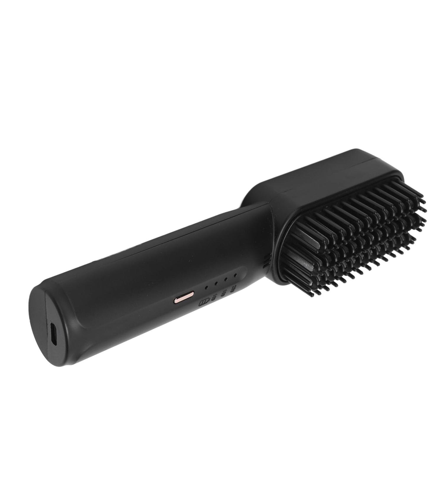 Portable Hair Straightener Comb & Brush - Cordless Rechargeable Anti-Burn Technology for All Hair Types - Travel-Friendly (Black - Buy Online on GoSupps.com