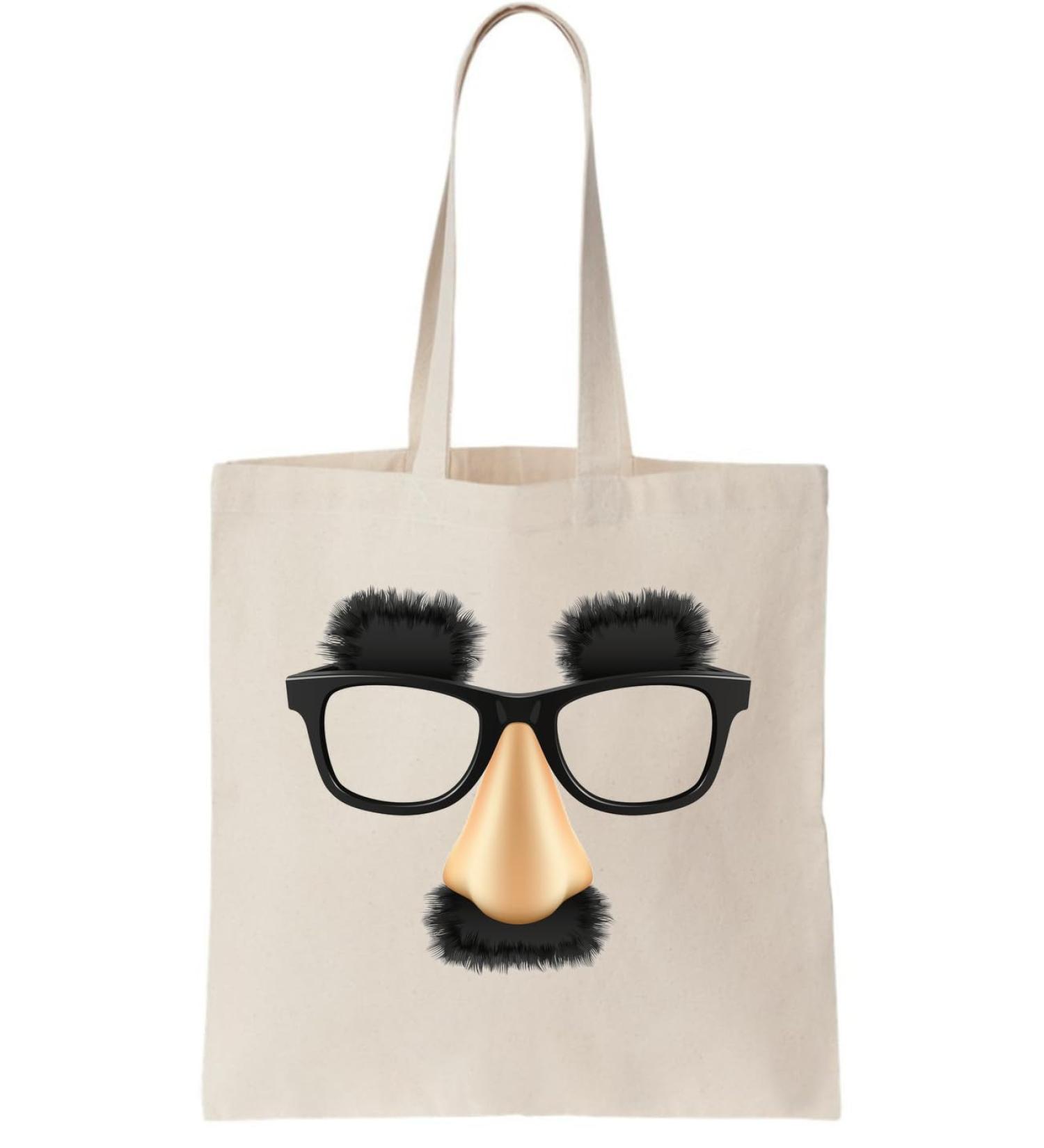 Funny mask Mustache Glasses Eyebrows Canvas Dead Bag/Funny Mask mustache mustache glasses eyebrow bag made of coarse cotton natural