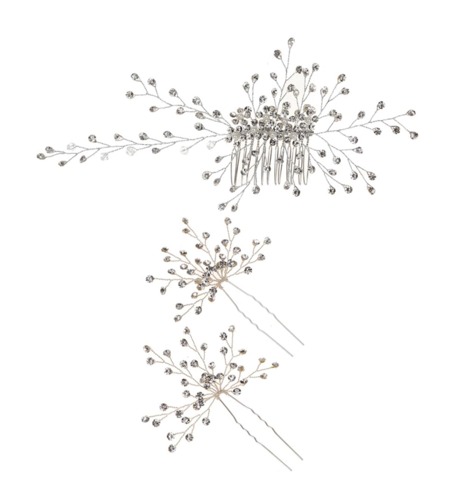 minkissy 4 Sets Bridal Headwear Diamond Headpiece Wedding Hair Decoration U- Shaped Hair Pin for Bride Pearl Hair Accessories Pearl Tiara Rhinestones Bridesmaid European and American Comb - Buy Online on GoSupps.com