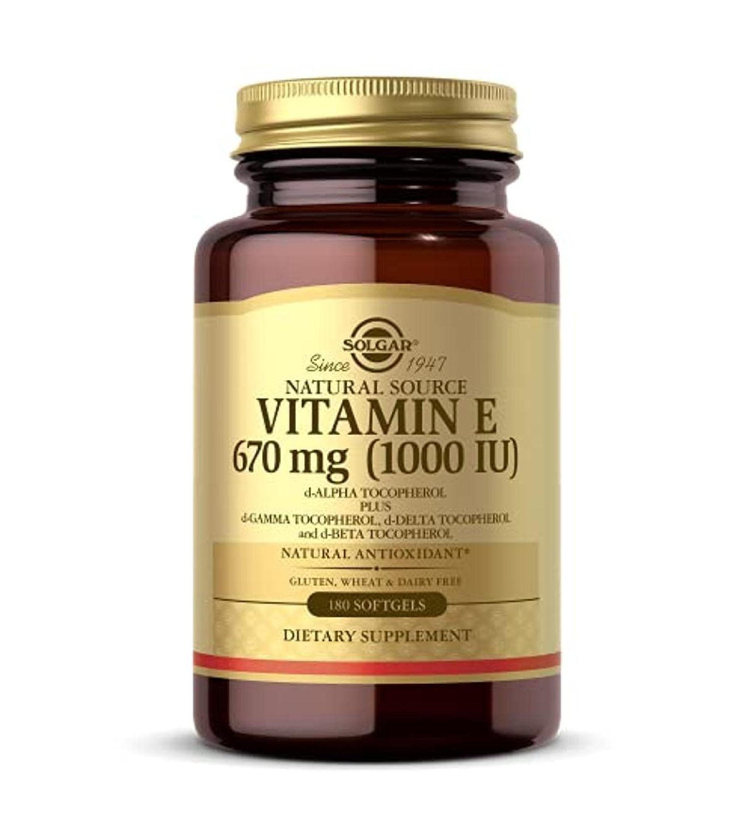 Solgar Vitamin E 670mg 1000IU Mixed Softgels | Natural Antioxidant Skin & Immune System Support | 180 Count (Pack of 1) | Gluten & Dairy Free - Buy Online on GoSupps.com
