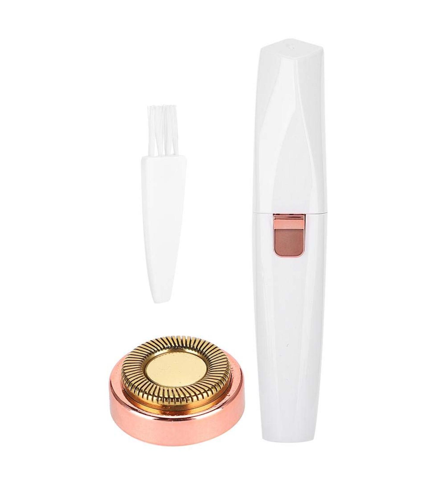 Painless Portable 2-in-1 Mini Hair Remover with LED Light - Eyebrow Trimmer/Facial Hair Remover for Body, Lips, Nose, Ear - Buy Online on GoSupps.com