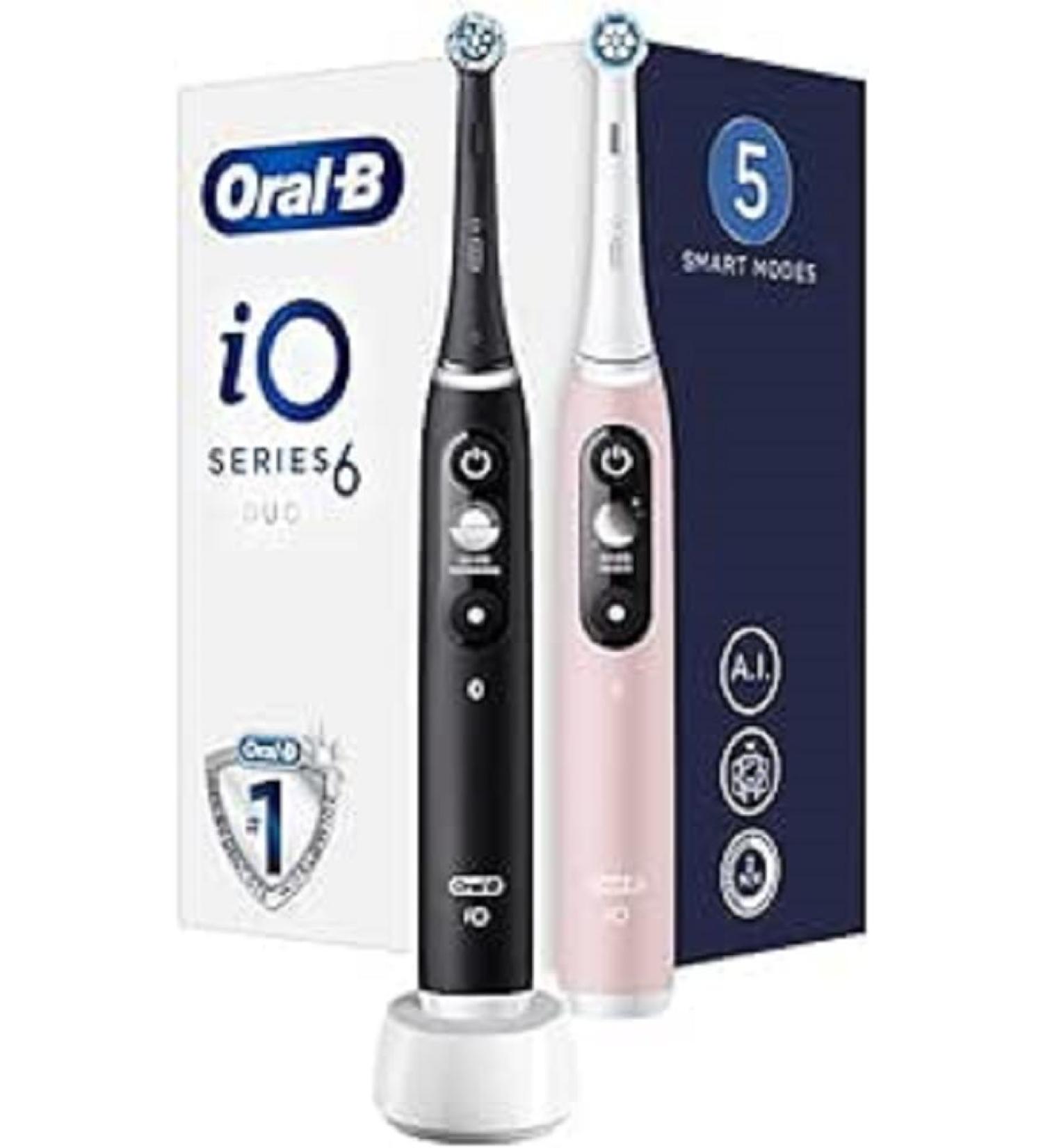 Electric Toothbrush iO6 Series Duo Pack Black/Pink Sand Extra Handle 2 pieces