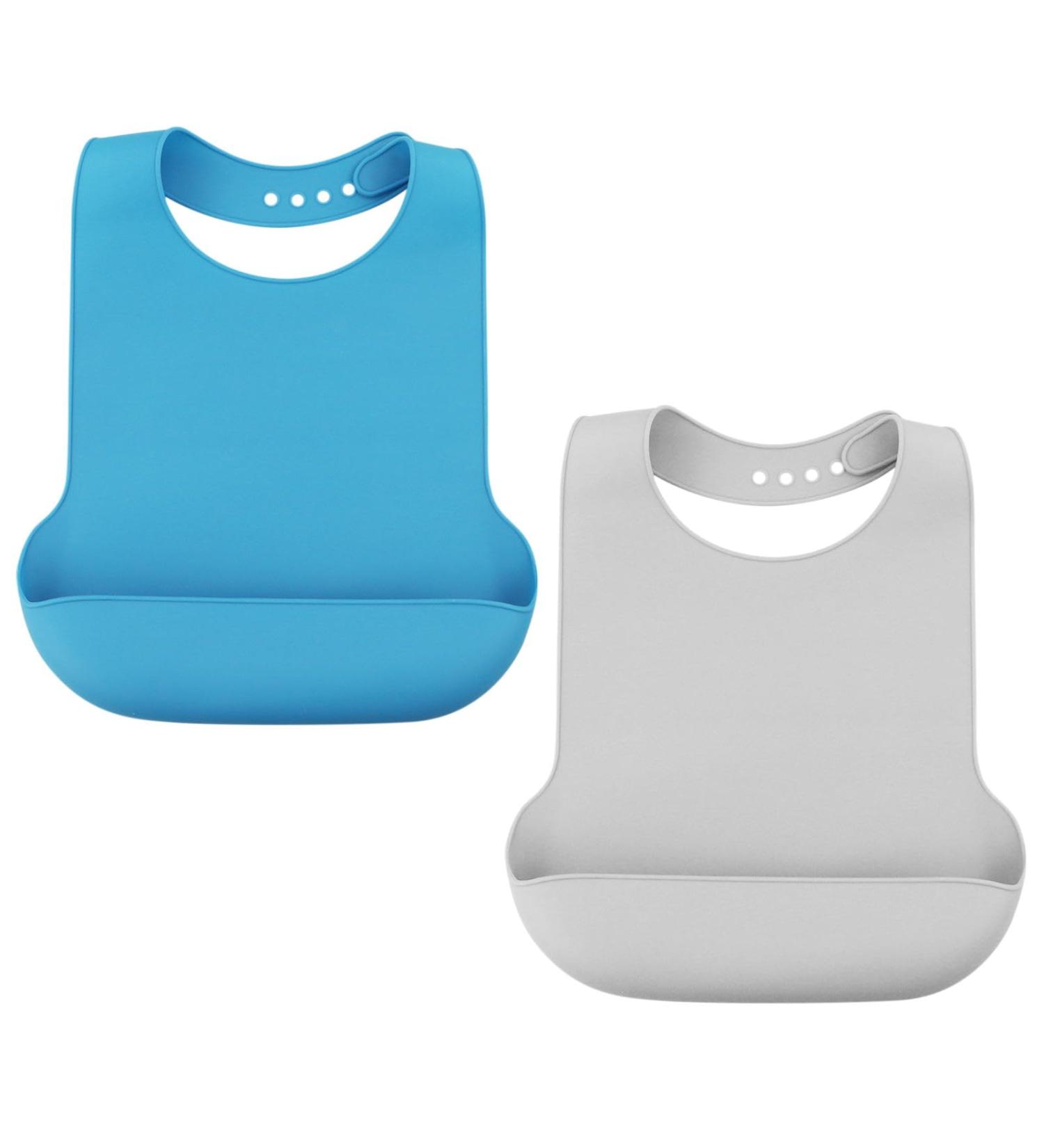 Washable Silicone Bibs for Adults - Reusable Waterproof Dinners for Men Women & Disabled - 2 Pack - Buy Online on GoSupps.com