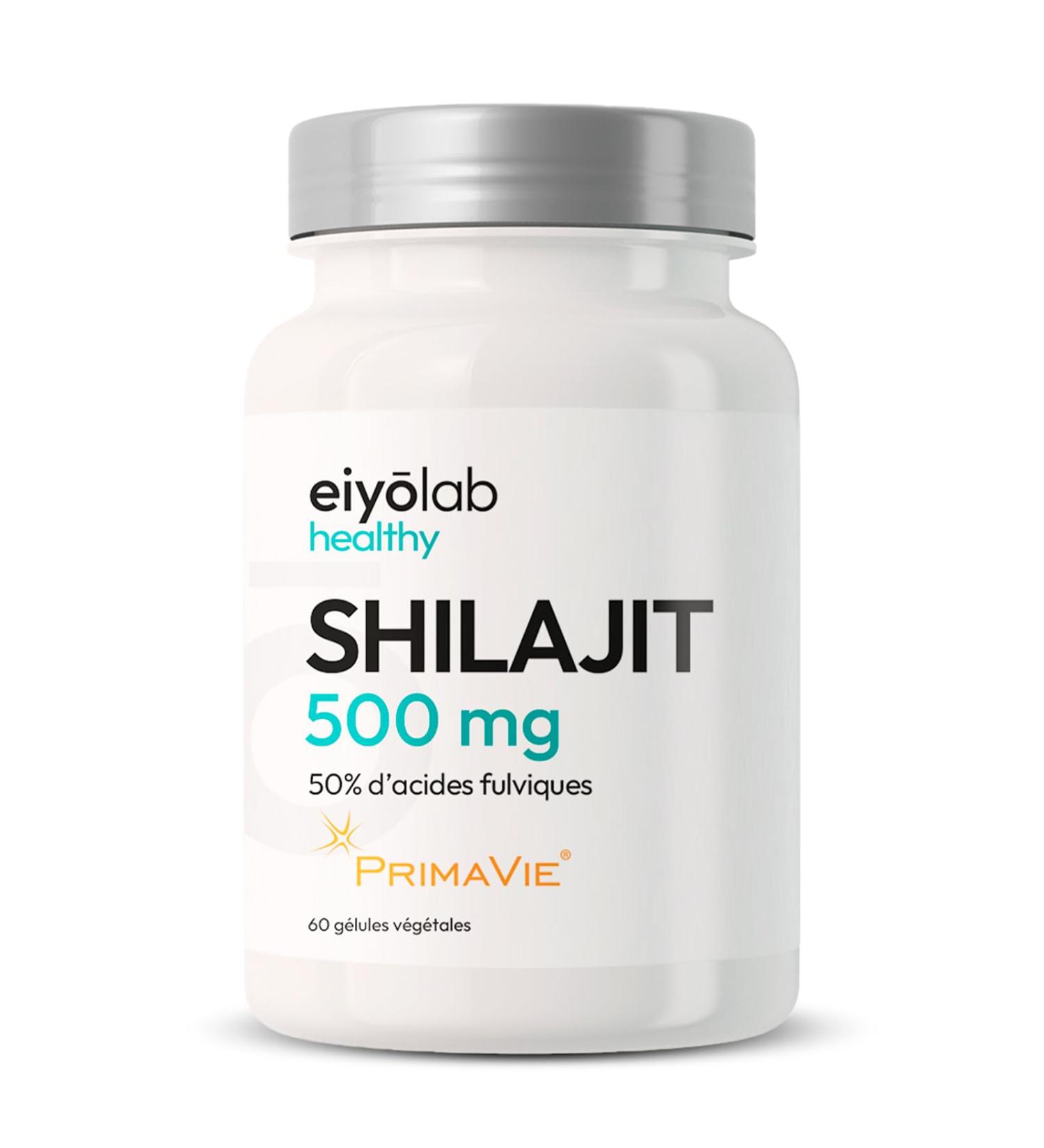Shilajit Brevet PRIMAVIE | Extrait Pur en G lules | Immunit Musculation et Articulations | Riche en Acide Fulvique (50%) et en Acide Humique (10%) | 60 G lules V g tales | Eiyolab - Buy Online on GoSupps.com