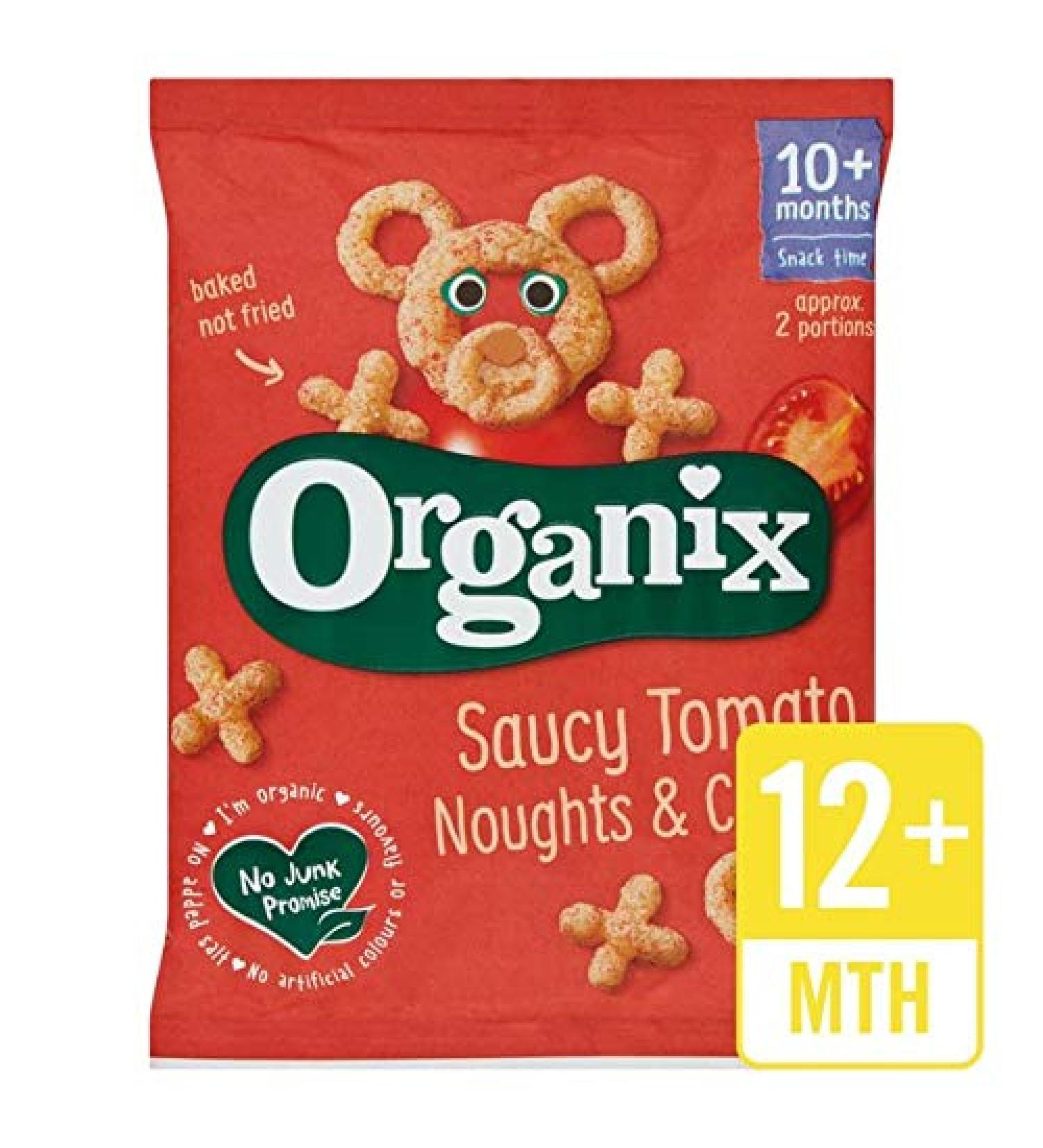Organix Goodies Organic Saucy Tomato Noughts & Crosses for Toddlers from 12+ Months 15G - Pack of 2