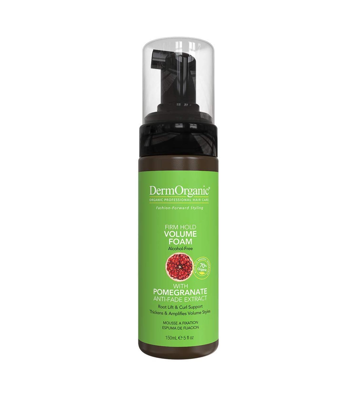 DermOrganic Firm Hold Volume Foam with Pomegranate Anti-Fade Extract - Alcohol-Free  5 fl.oz.