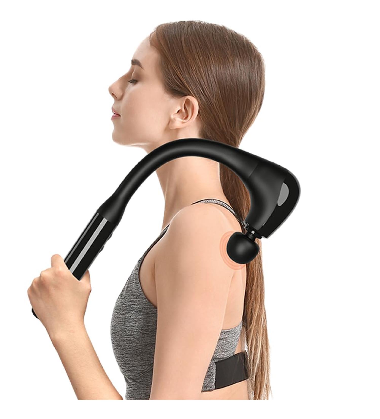 Premium Massage Hammer for Neck & Shoulder Relief | Deep Tissue Percussion Massager Gun with Timer International Shipping - Buy Online on GoSupps.com