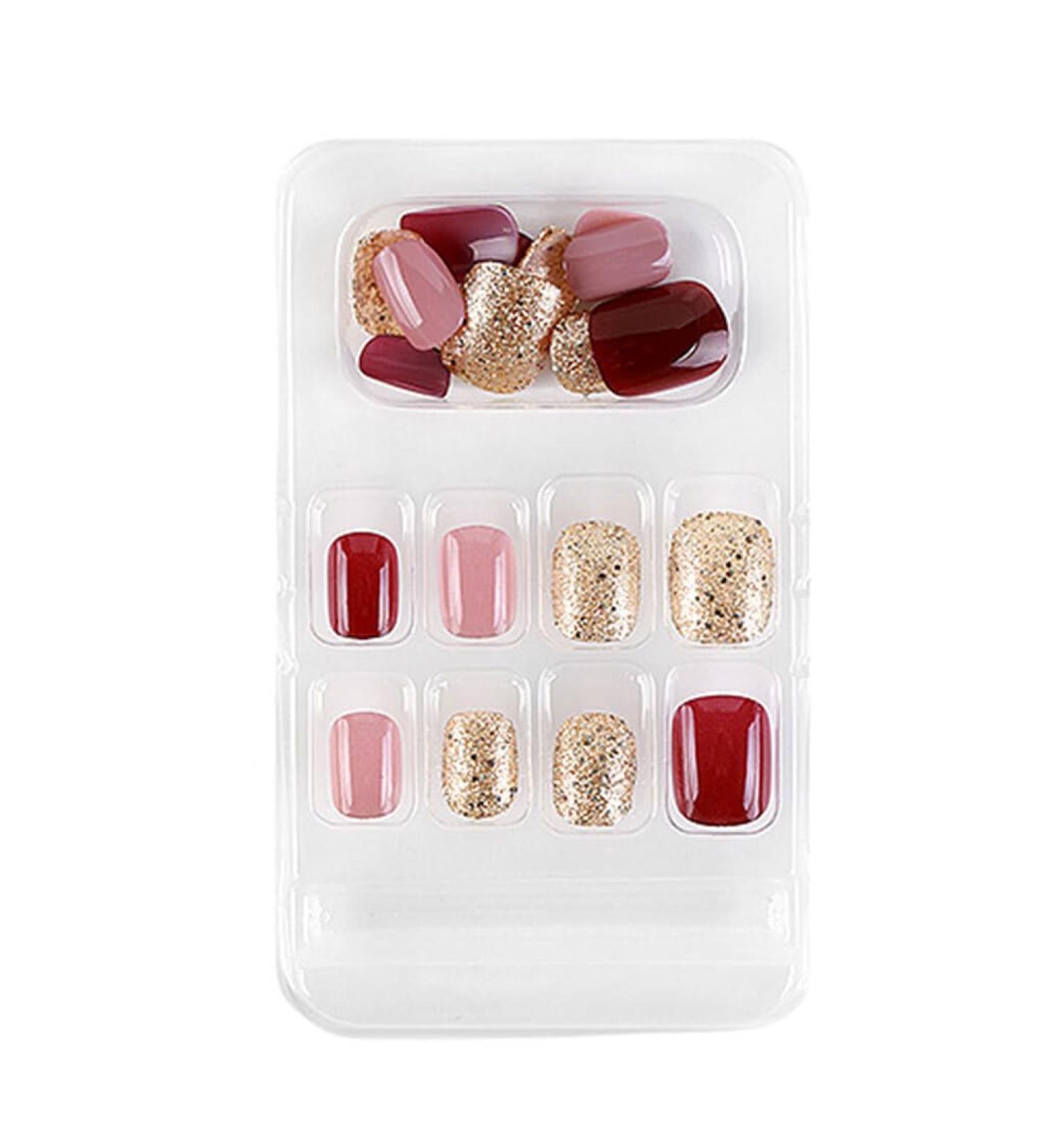 dijiusidy False Nail Fashionable Various Shapes Fingernail Full Coverage Strong Viscosity Adjustable Paster for Manicure Art 12 F741 12 1 count (Pack of 1) - Buy Online on GoSupps.com