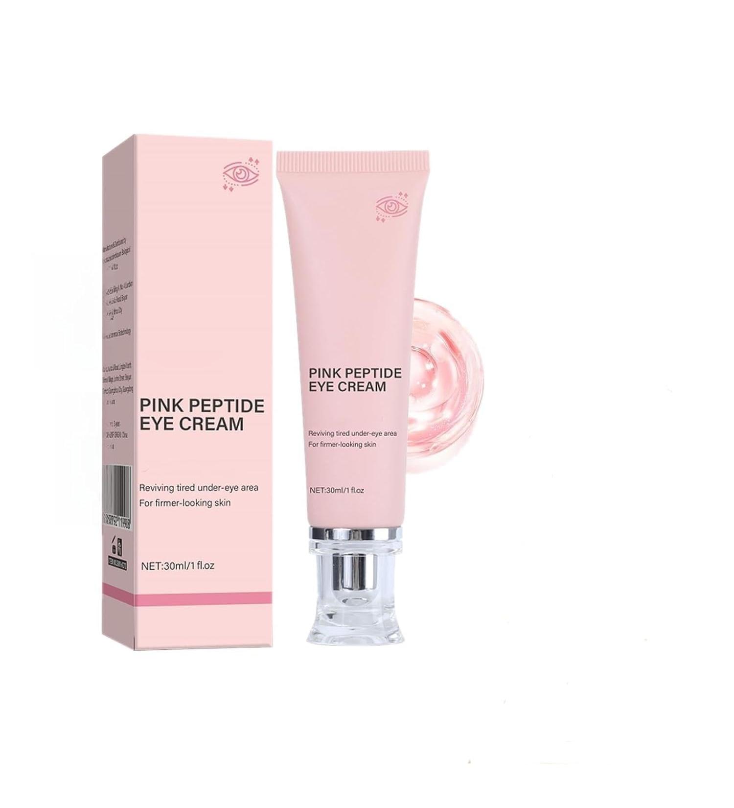 Pink Peptide Eye Serum with Retinol &Sodium Hyaluronate - Anti-Aging Eye Cream for Dark Circles Puffiness & Wrinkles For All Skin Types 30mL - Buy Online on GoSupps.com