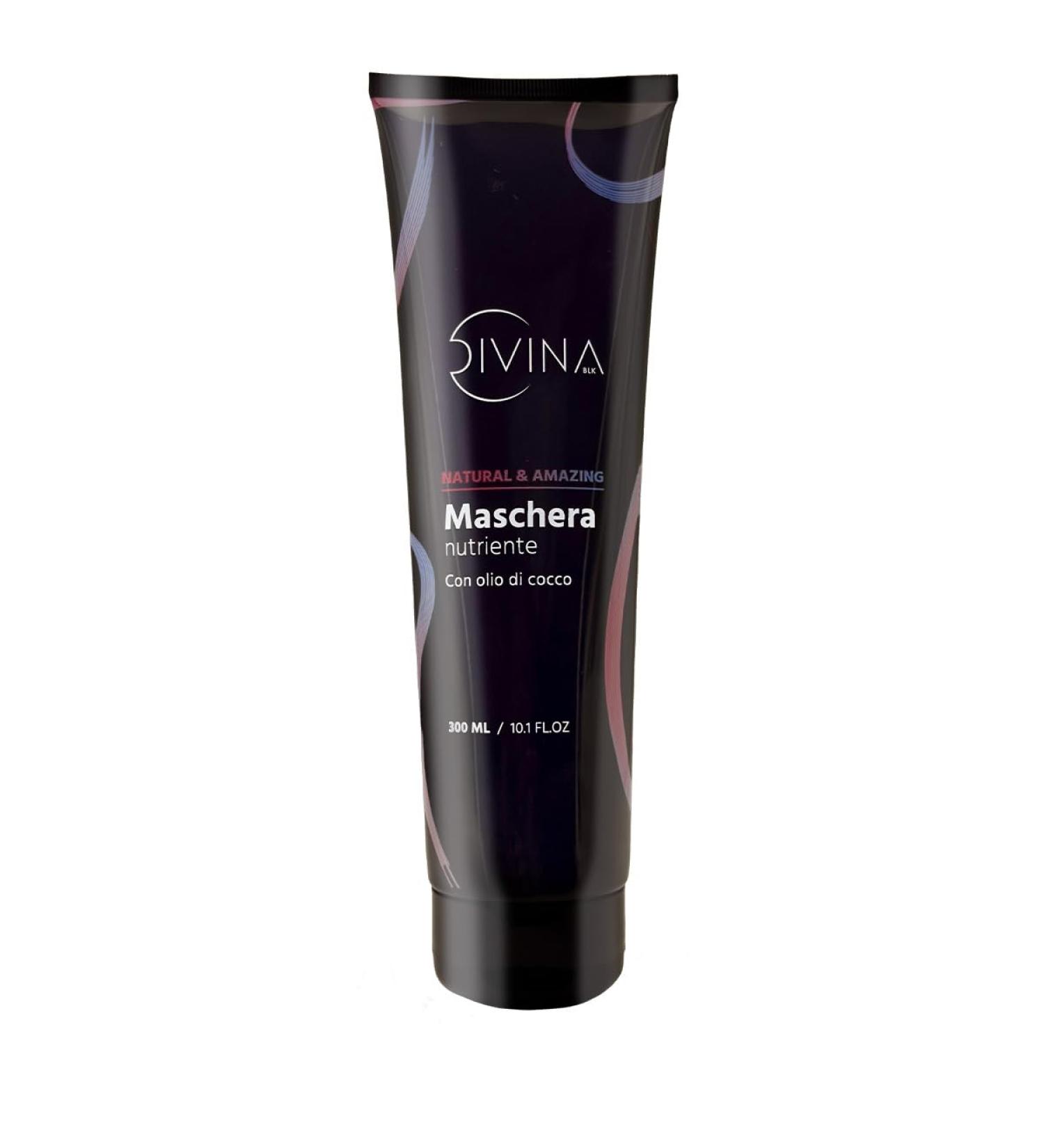 DIVINE BLACK DIVINA BLK Nourishing mask with coconut oil for wavy curly super curly and afro hair natural & Amazing from DIVINA BLK 300 ml - Buy Online on GoSupps.com