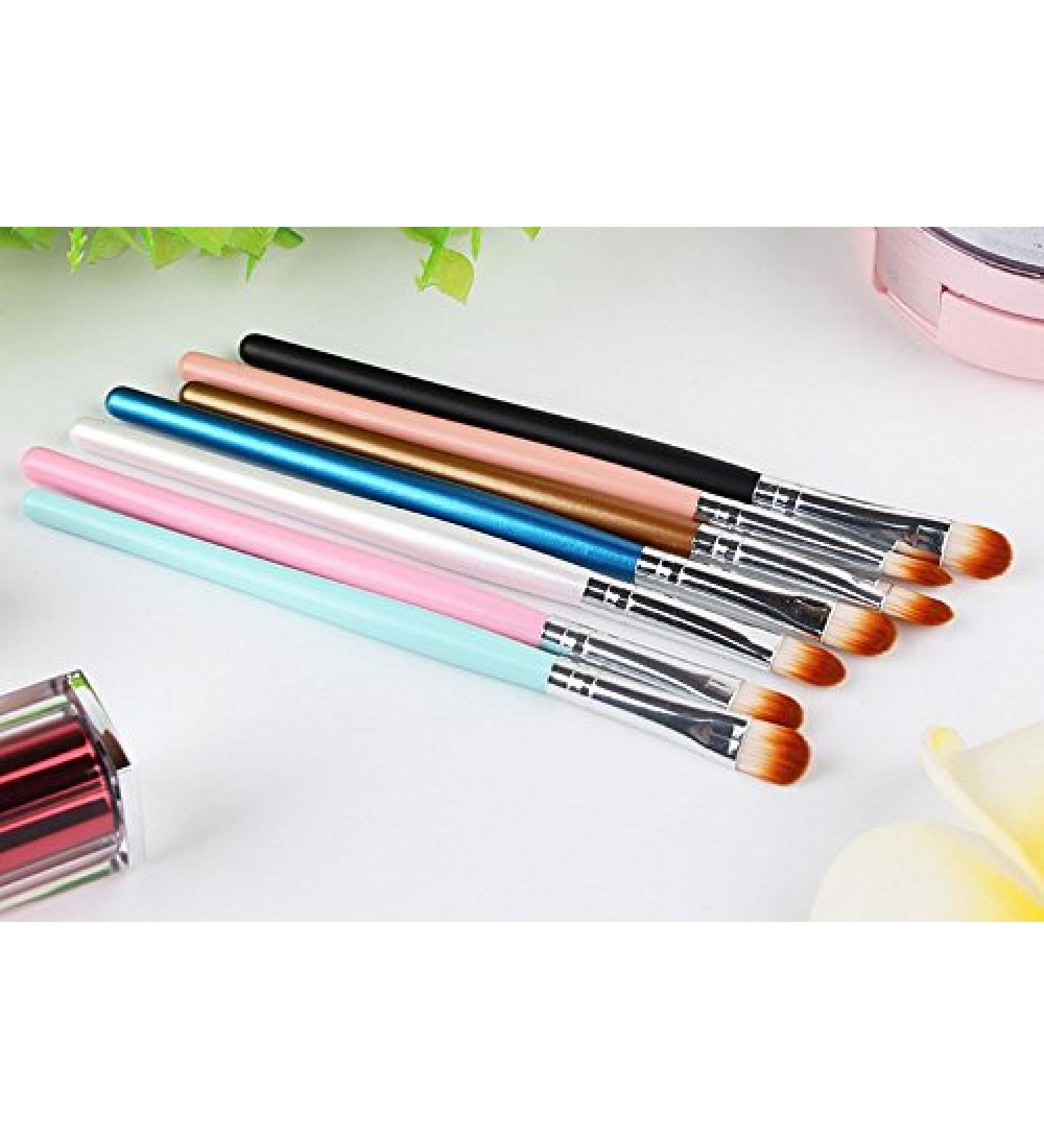 WOIWO 6 PCS Fiber Eyeshadow Brushes - Colorful Plastic Handle Applicators for Perfect Eye Makeup | Shop Internationally - Buy Online on GoSupps.com