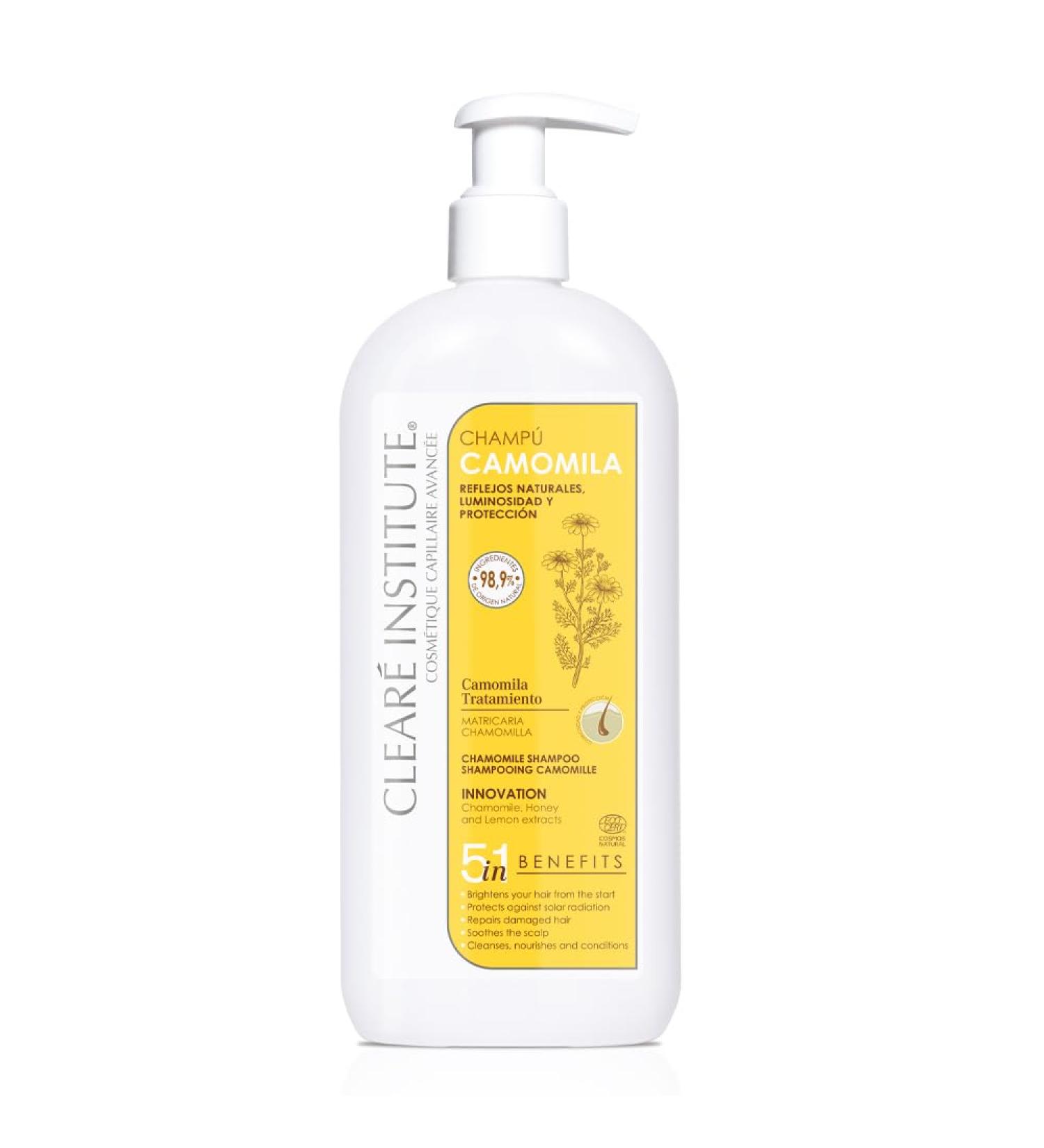 Clear Institute - Natural Chamomile Shampoo | Free of Sulfates SLS SLES Parabens and Silicones | Lightening. Golden Highlights | Children and Adults | 98% Natural Ingredients | 400 ml - Buy Online on GoSupps.com