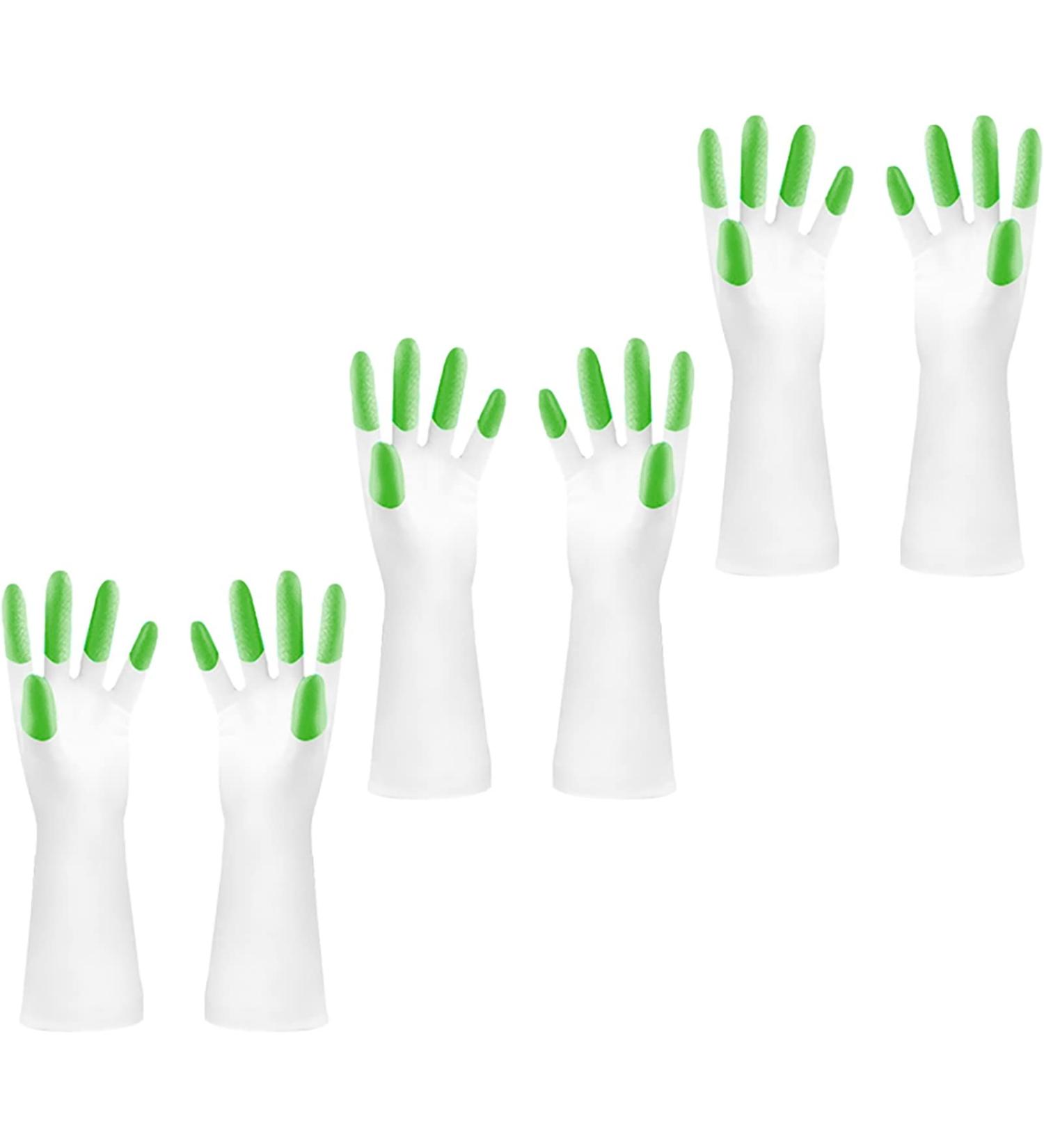 KKRAUS 3 Pairs Long Cuff Cleaning Gloves Household Dishwashing Gloves Reusable Kitchen Rubber Gloves Non-Slip Washing Up Gloves (Color : Green Size : A) - Buy Online on GoSupps.com