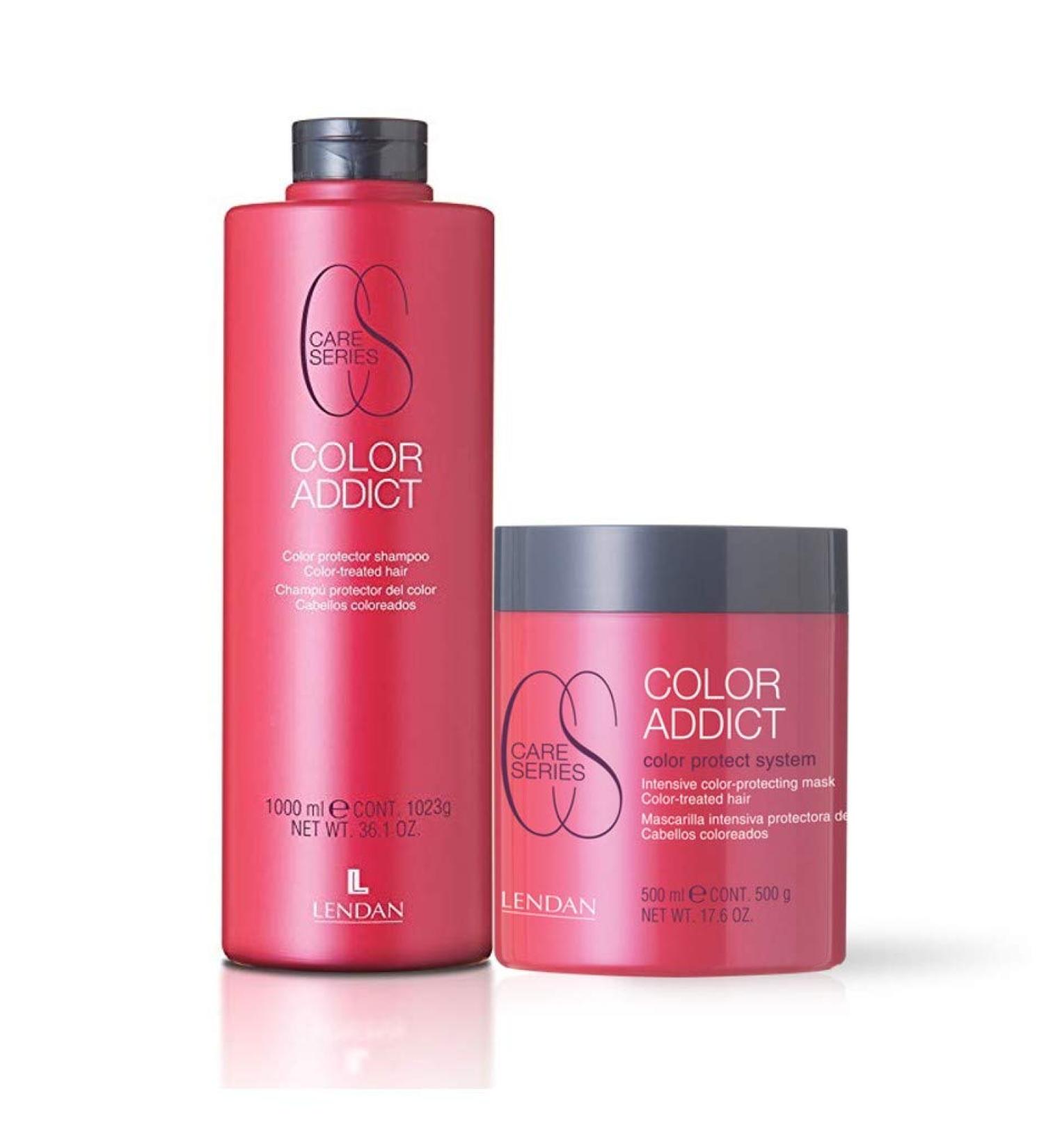  Lendan Lendan Color Addict Color Protecting Shampoo 1000 ml + Intensive Color Protecting Mask 500 ml - Buy Online on GoSupps.com
