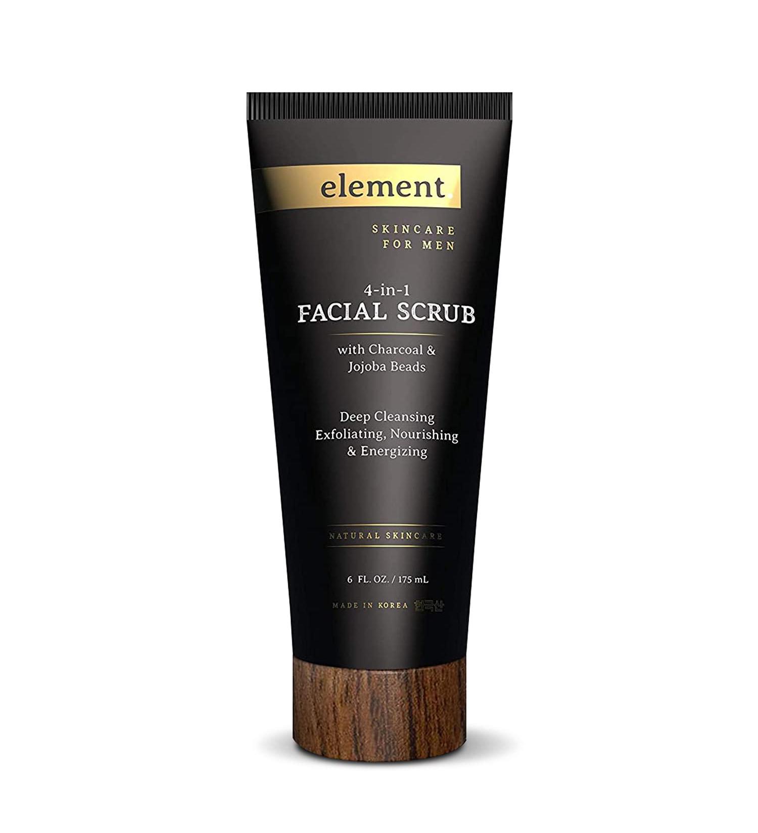Element Charcoal & Jojoba Beads Exfoliating Face Scrub for Men - Deep Cleansing Removes Dead Skin & Impurities - Cruelty-Free Korean Skincare for All Skin Types - Buy Online on GoSupps.com