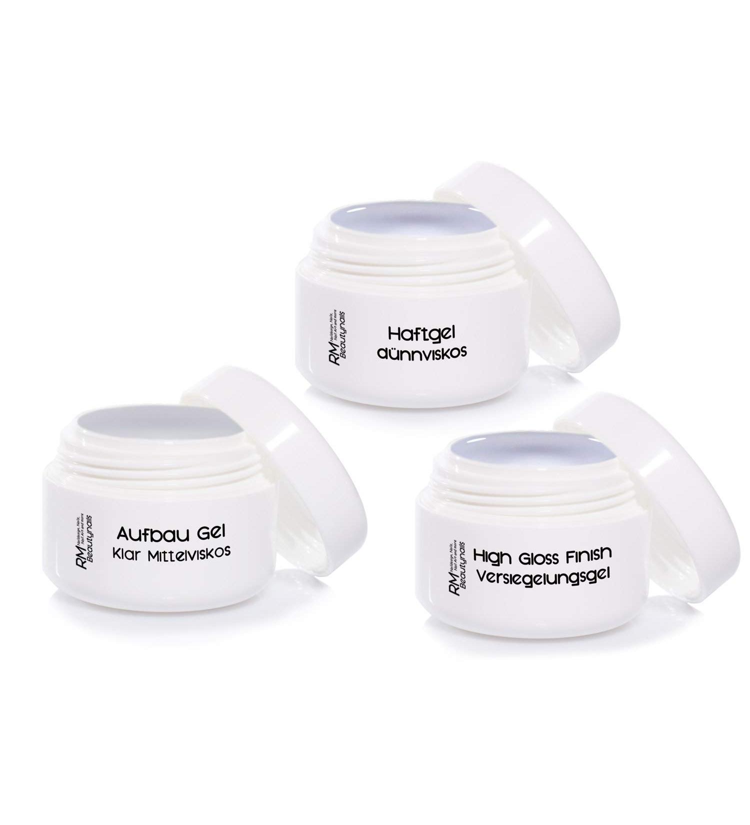 UV Gel Saving Set - Adhesive & Building Gel (3x15ml) | Medium Gloss Nail Design Sealing | International Shipping - Buy Online on GoSupps.com