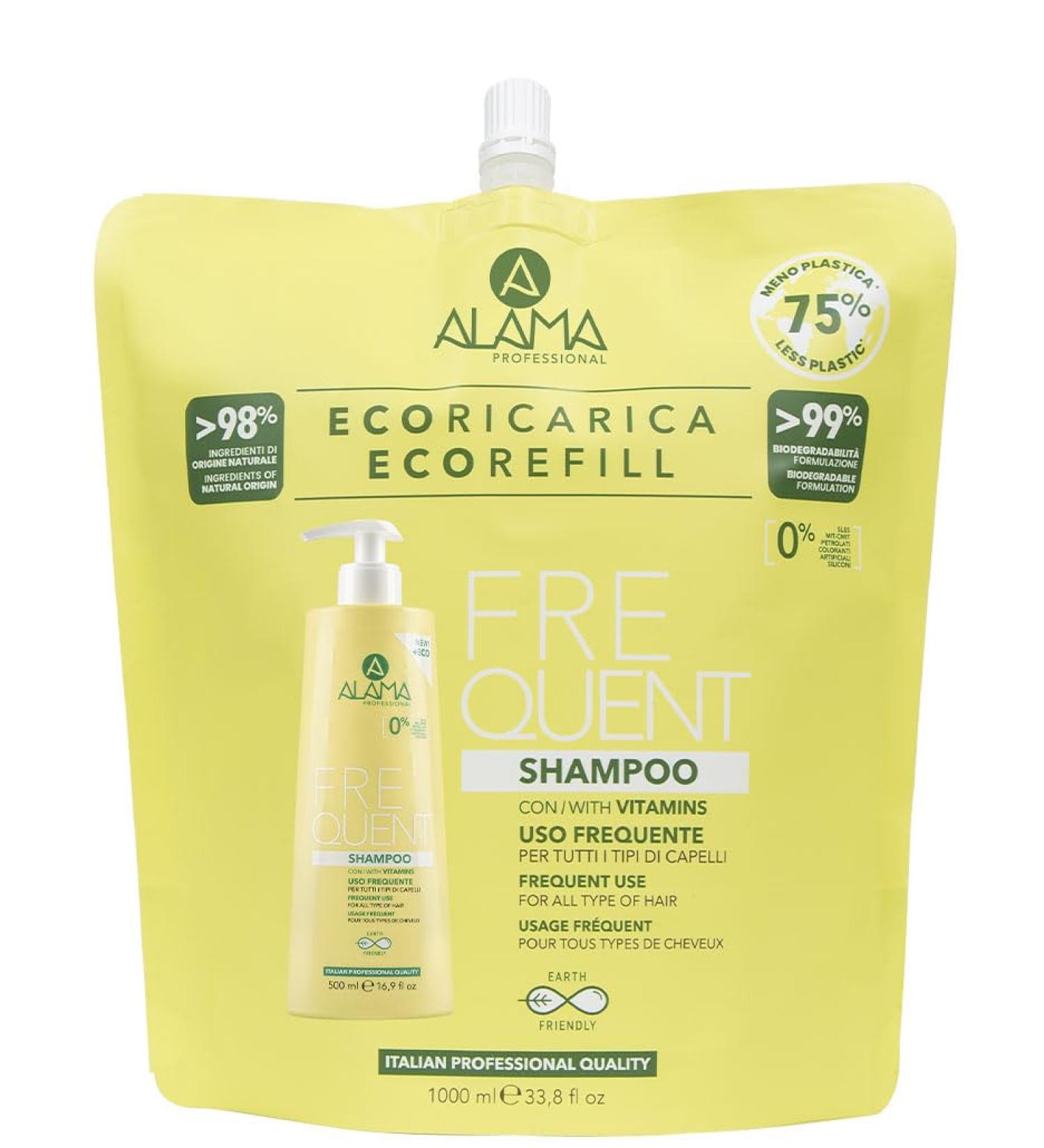 A ALAMA Alama Frequent Use Shampoo for Hair with 3 Vitamins Refill 1000 ml - Buy Online on GoSupps.com