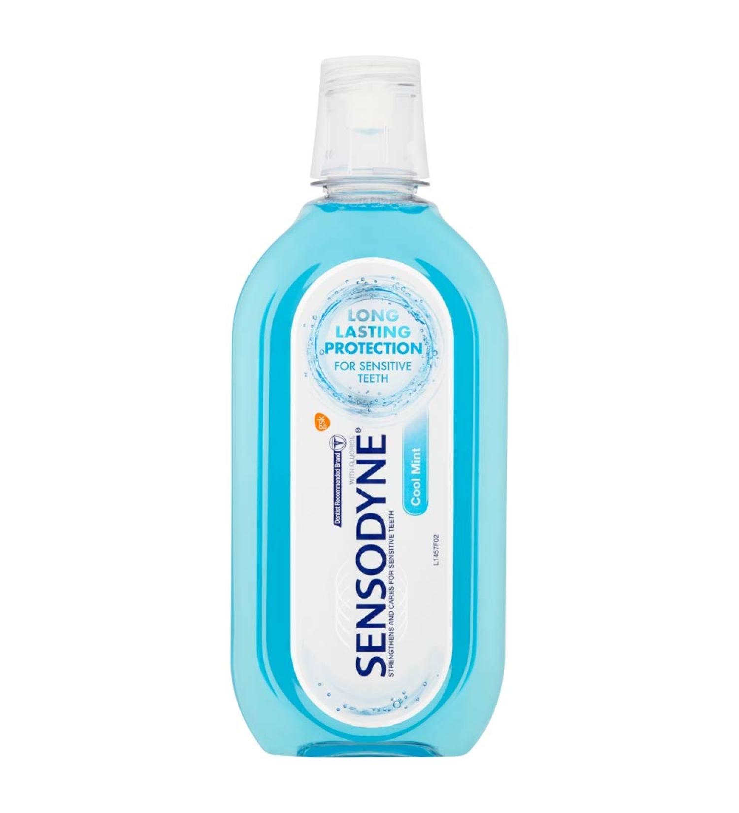 Sensodyne Cool Mint Mouthwash 500ml - Soothes Sensitivity, Freshens Breath - Buy Online on GoSupps.com